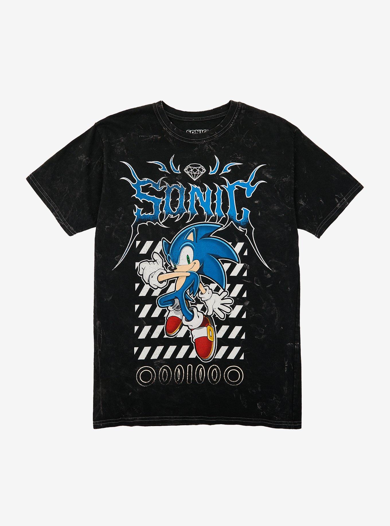 Sonic The Hedgehog Stripe Metal Dark Wash T-Shirt, , hi-res