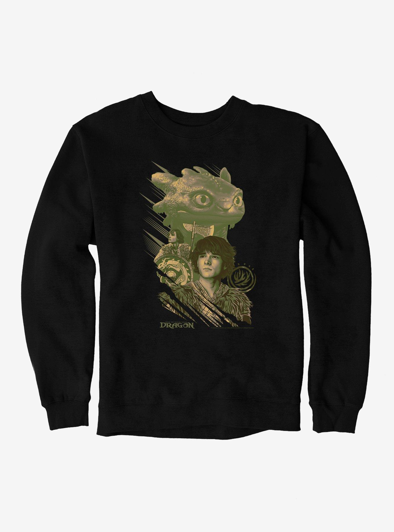 How To Train Your Dragon Hiccup and Toothless Sweatshirt, BLACK, hi-res