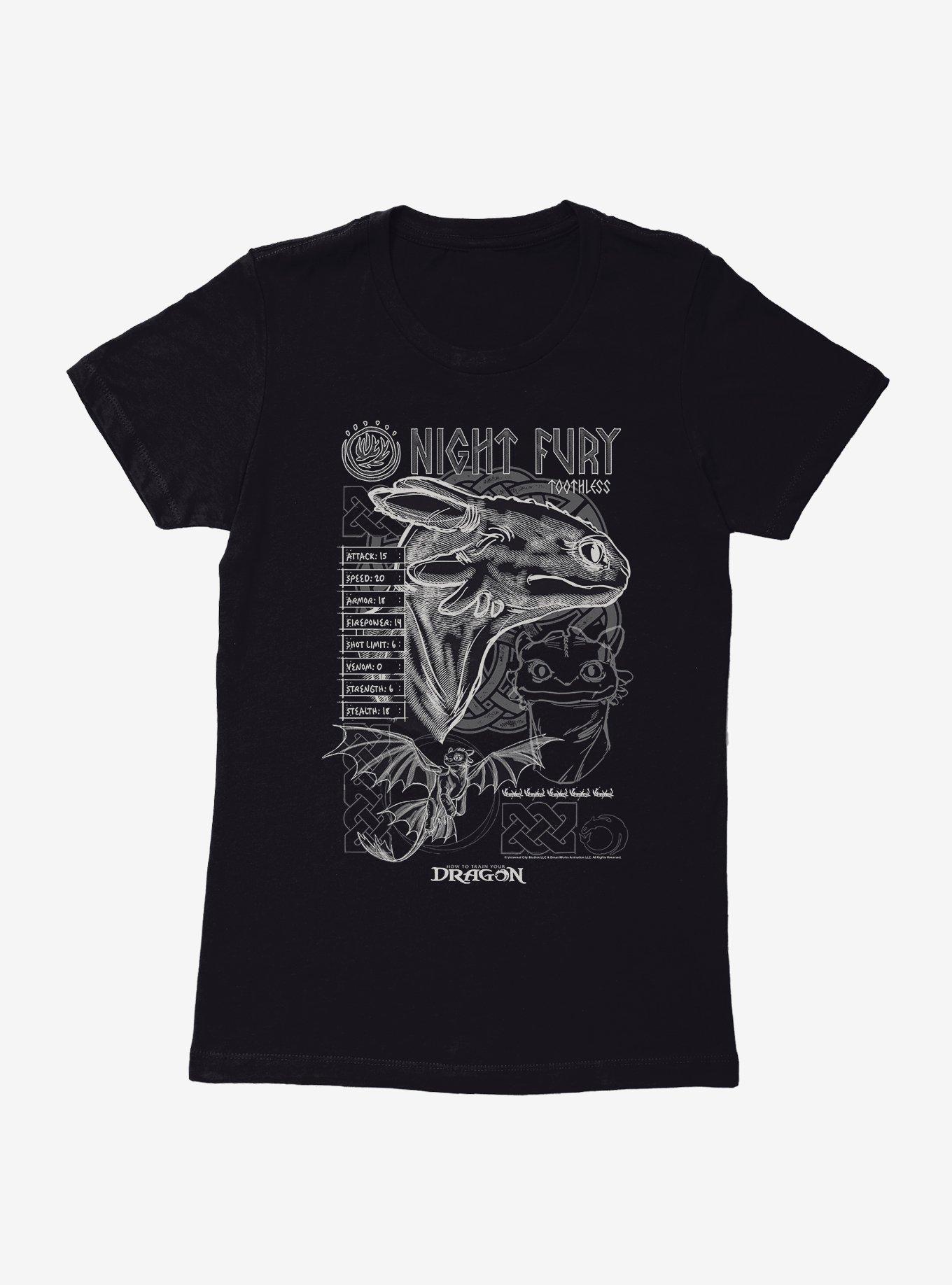 How To Train Your Dragon Night Fury Stats Womens T-Shirt, , hi-res