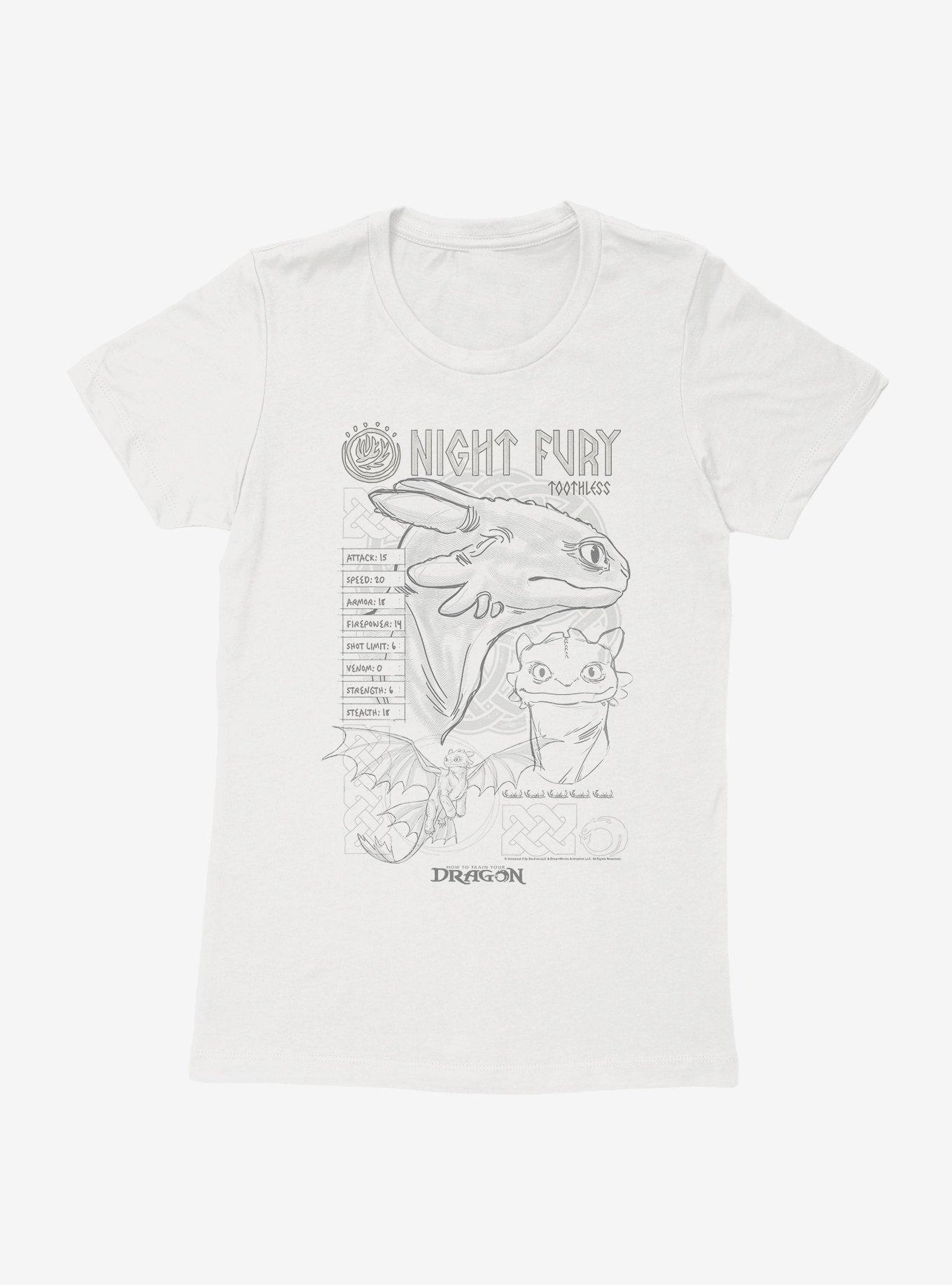 How To Train Your Dragon Night Fury Stats Womens T-Shirt, , hi-res