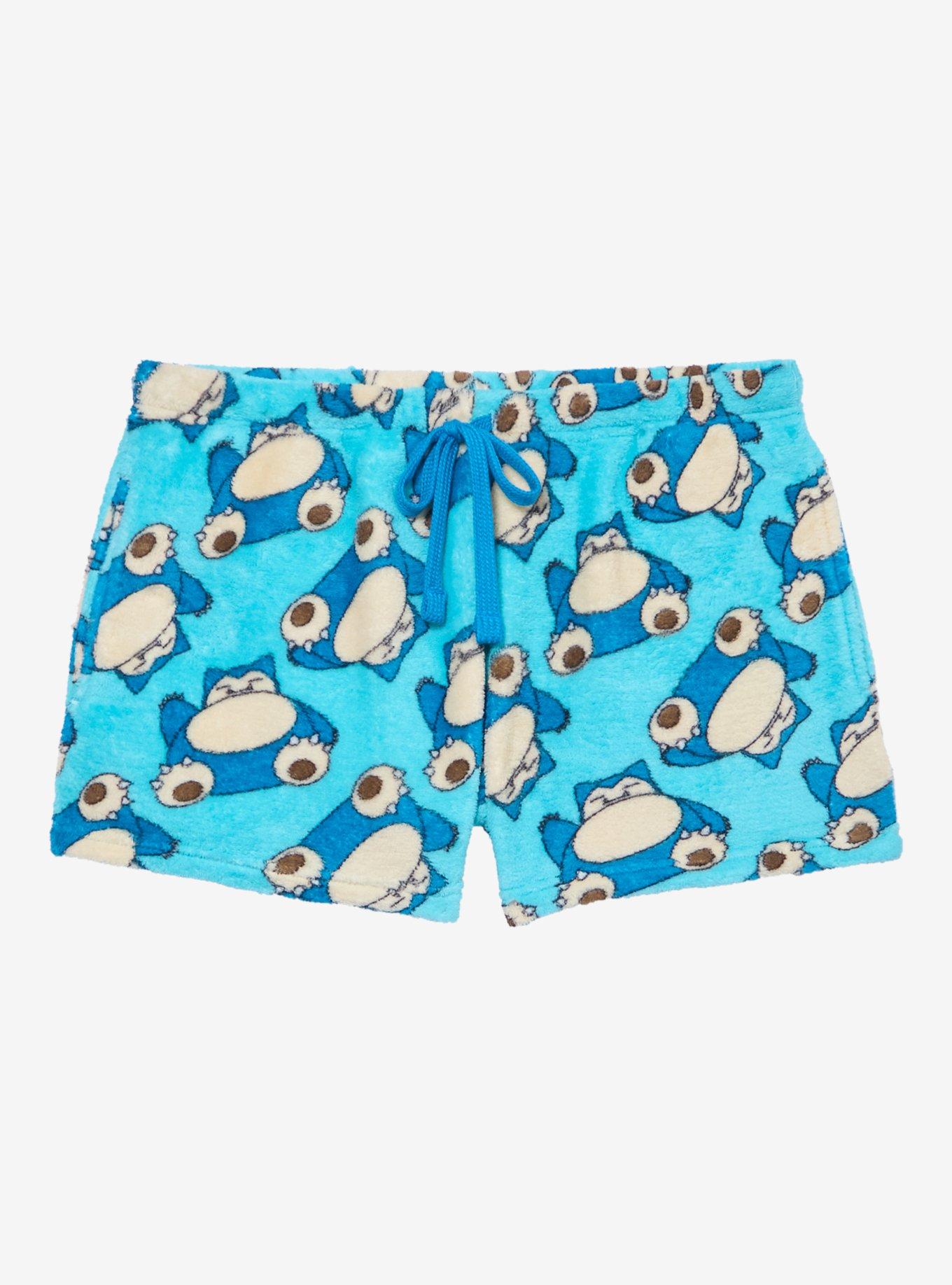 Pokémon Snorlax Allover Print Plus Size Plush Sleep Shorts — BoxLunch Exclusive, , hi-res