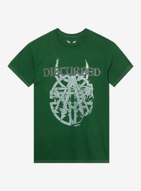 Disturbed Horned Logo Pigment-Dyed T-Shirt | Hot Topic