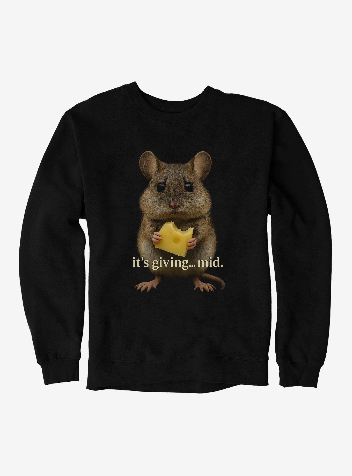It's Giving? Mid. Mouse Sweatshirt, BLACK, hi-res