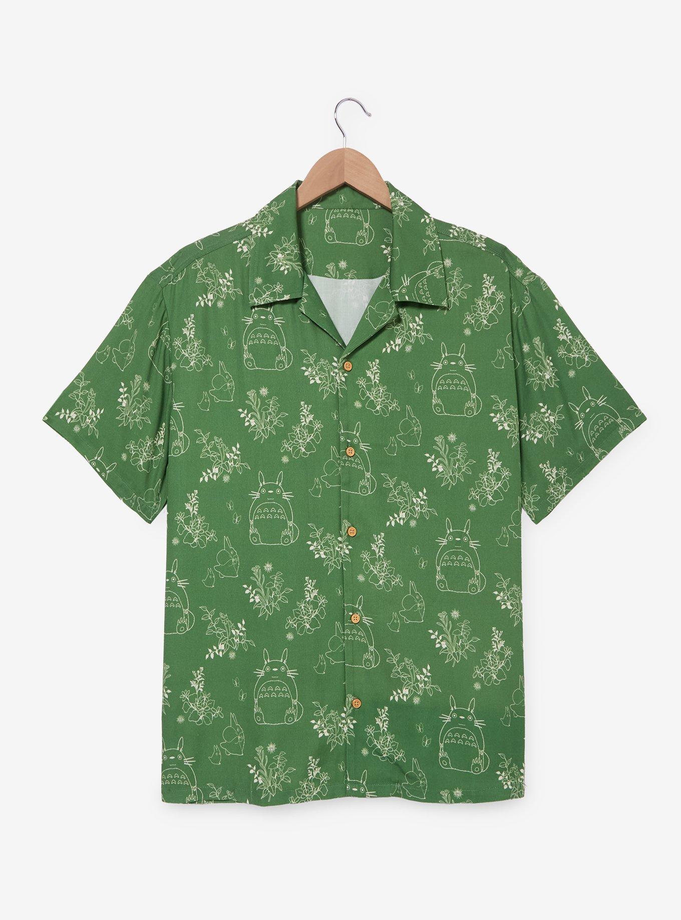 Studio Ghibli&reg; My Neighbor Totoro Tonal Floral Allover Print Woven Button Up - BoxLunch Exclusive, , hi-res