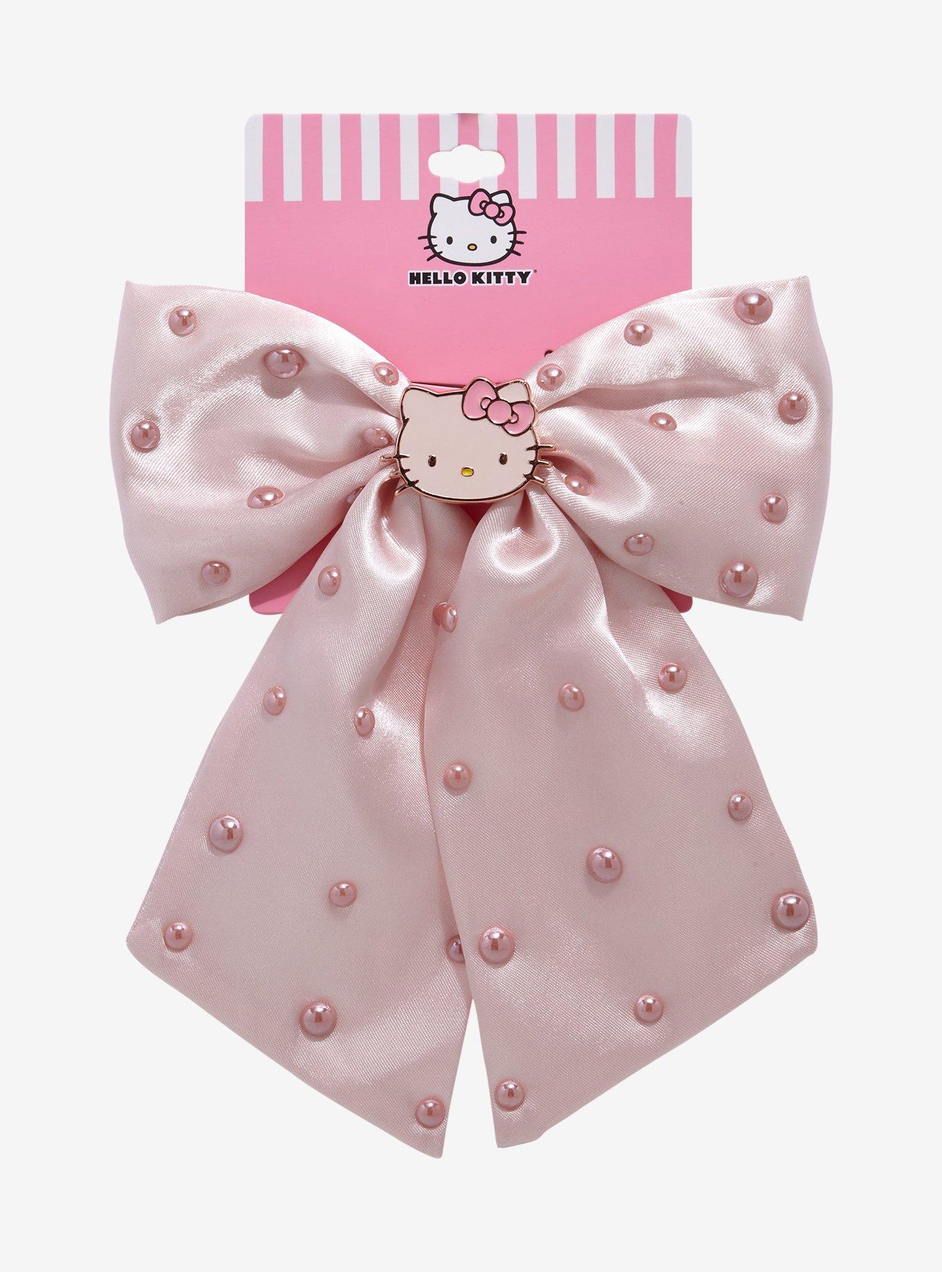Hello Kitty Fuchsia Gem Bow Hair Accessory Amazon.com: Pink Kitty Hair Bow Set by Inspired Bows  main image 2