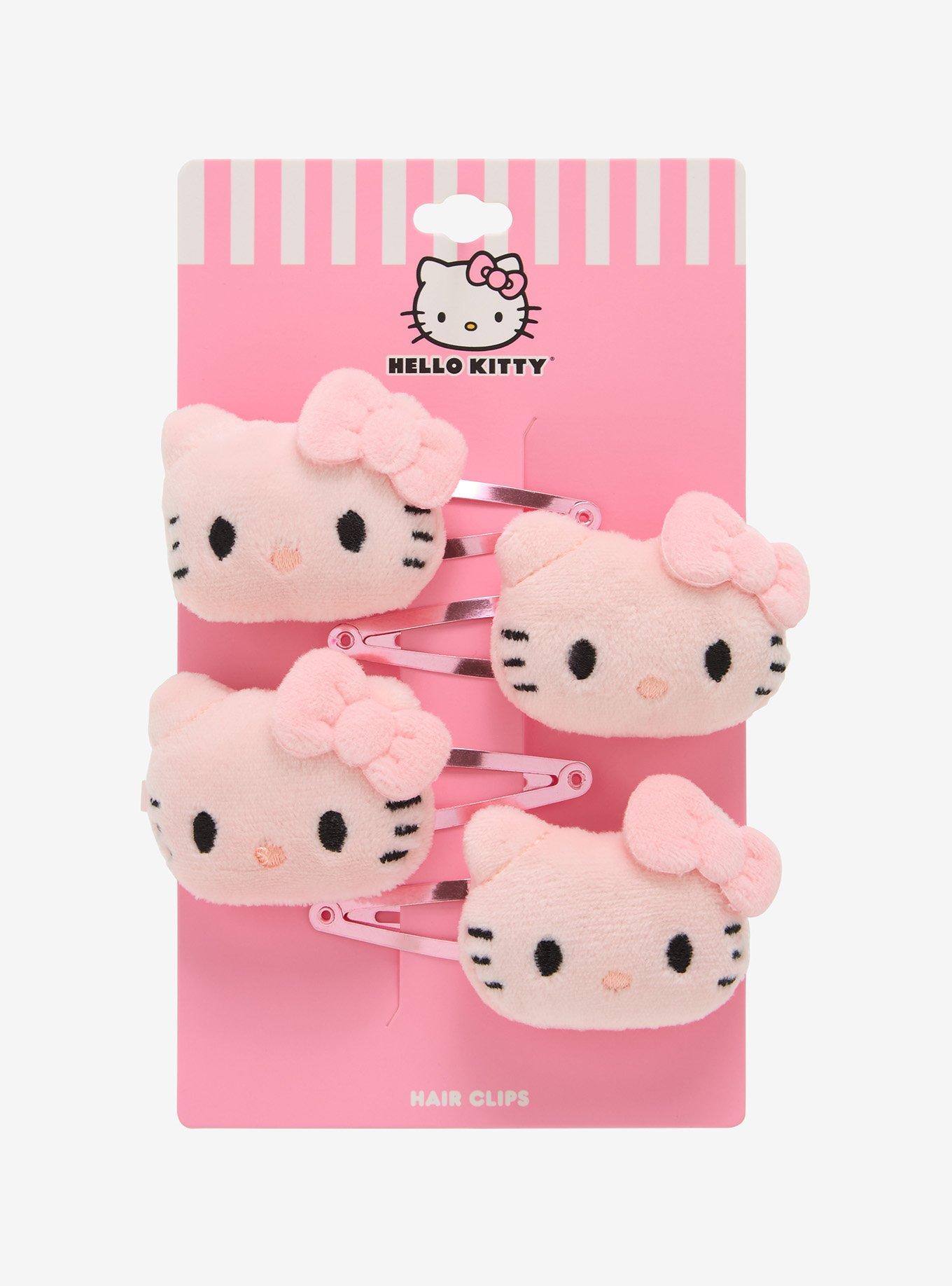 Hello Kitty Pink Plush Hair Clip Set, , hi-res