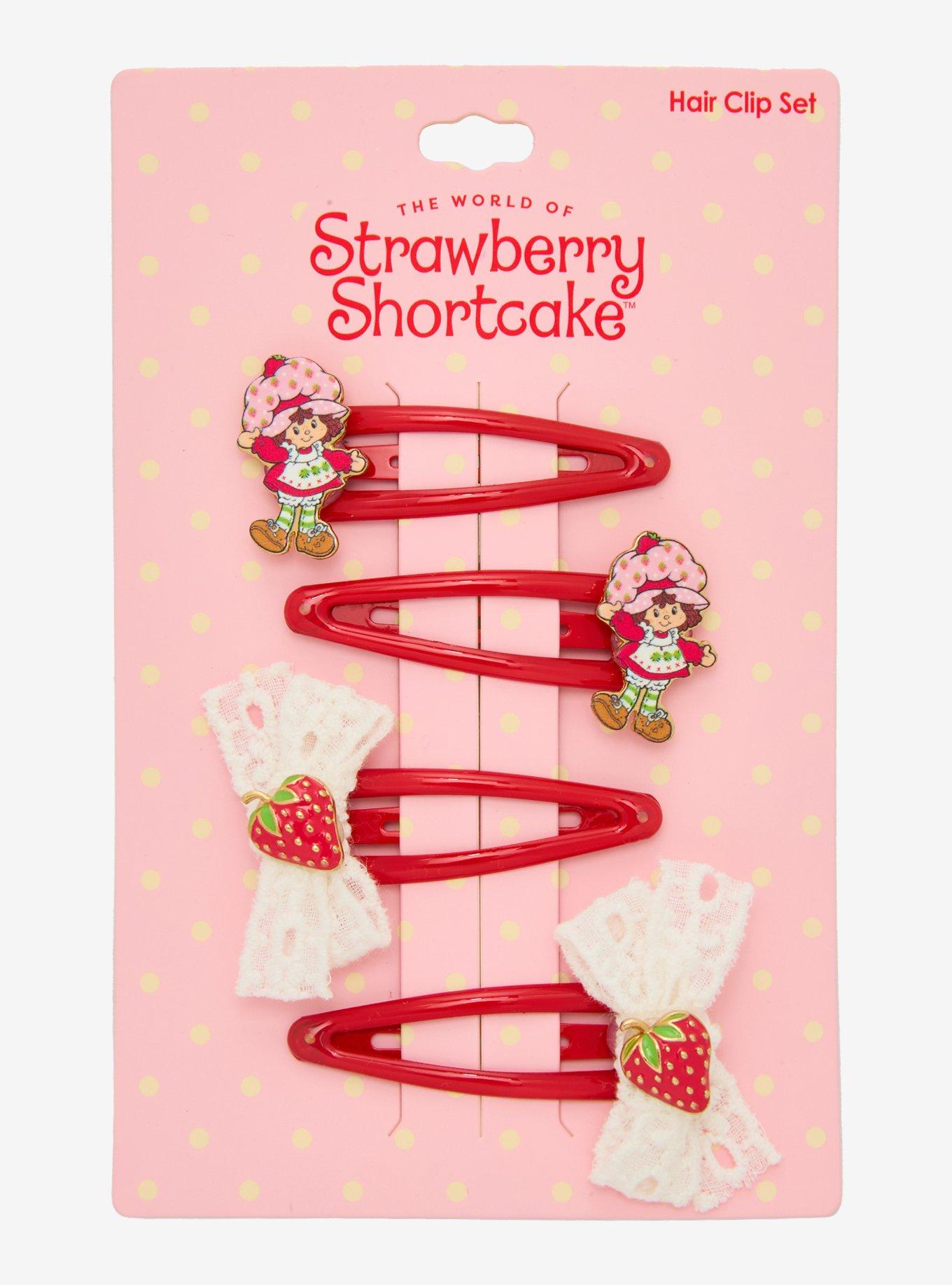 Strawberry Shortcake Lace Bow Hair Clip Set, , hi-res