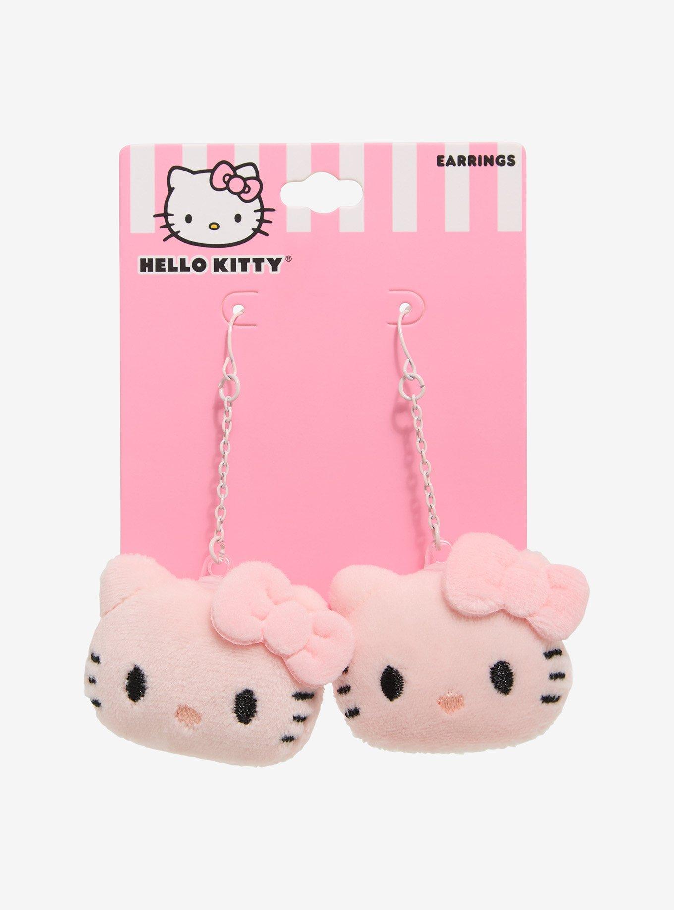 Hello Kitty Pink Plush Drop Earrings, , hi-res