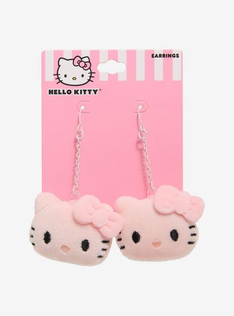 Hello Kitty Pink Plush Drop Earrings | Hot Topic