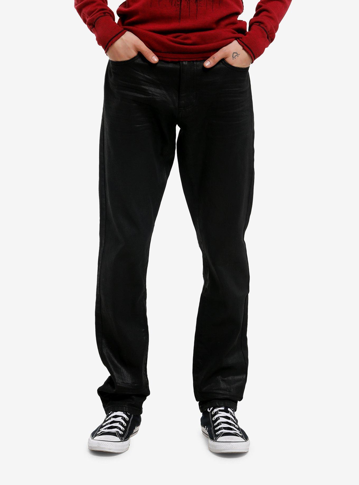 Black Coated Skinny Jeans, , hi-res