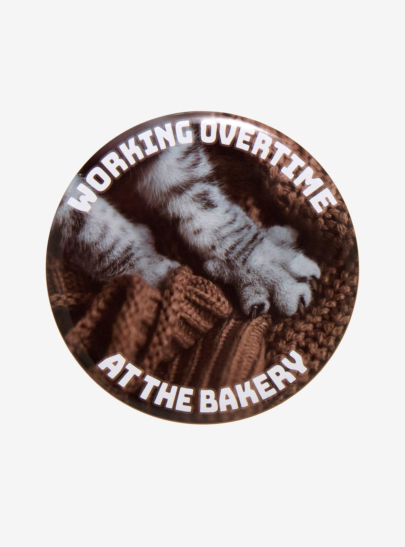 Working Overtime at the Bakery Cat Paw Button Pin, , hi-res