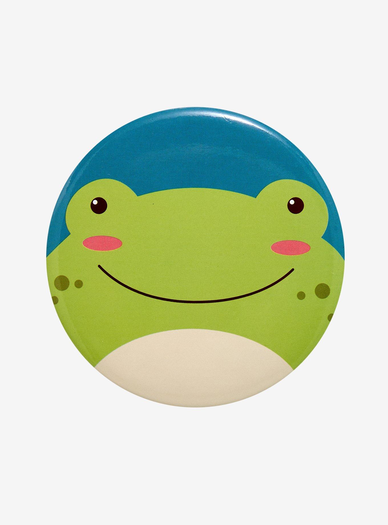 Smiling Frog Button Pin, , hi-res