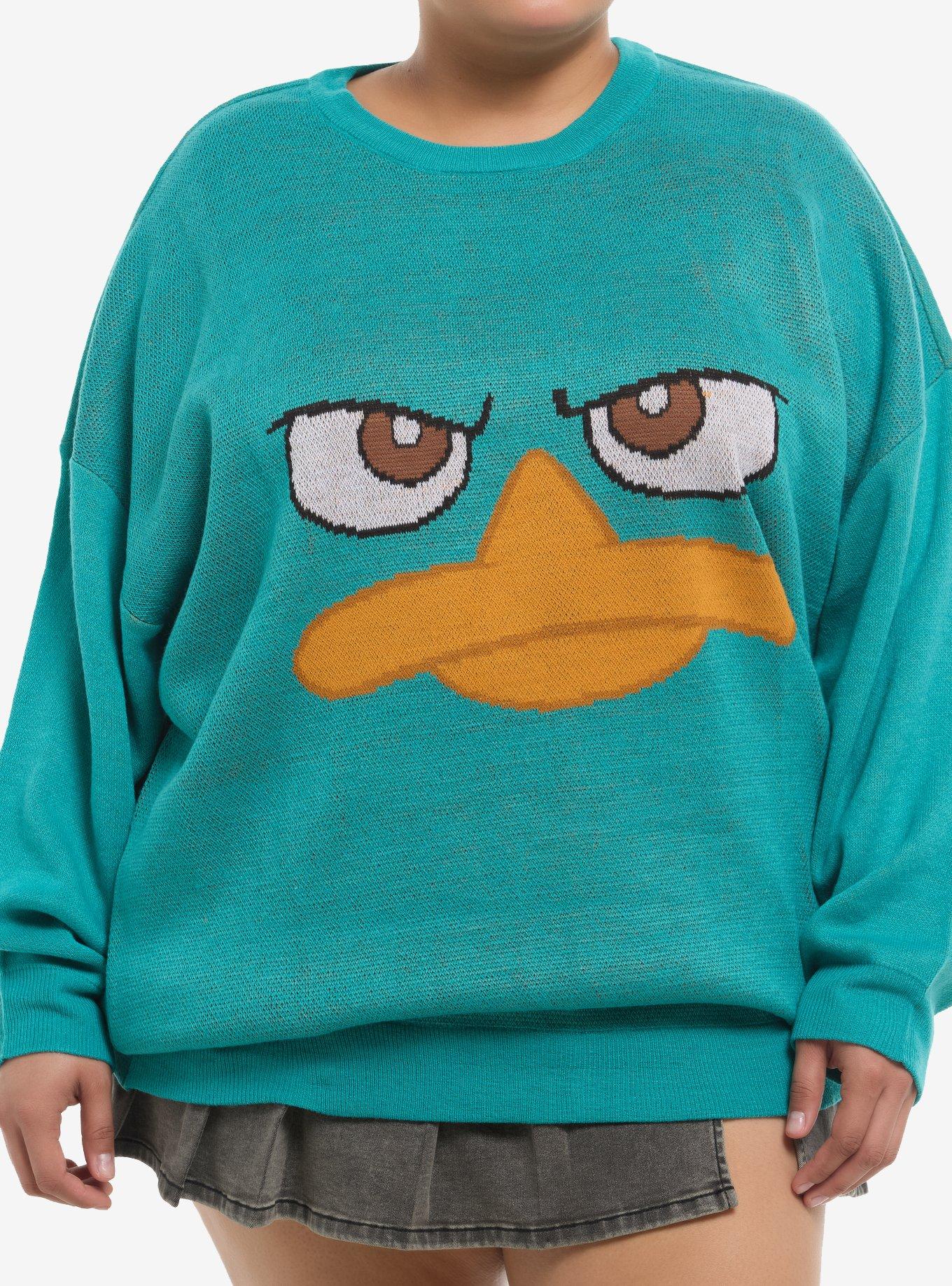 Phineas And Ferb Perry Intarsia Girls Sweater Plus Size, , hi-res