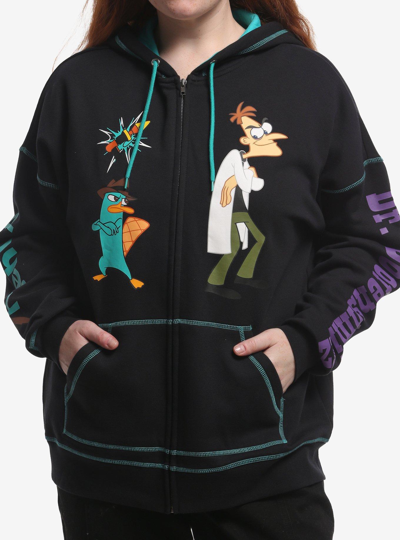 Disney Phineas And Ferb Perry & Dr. Doofenshmirtz Girls Hoodie Plus Size, , hi-res