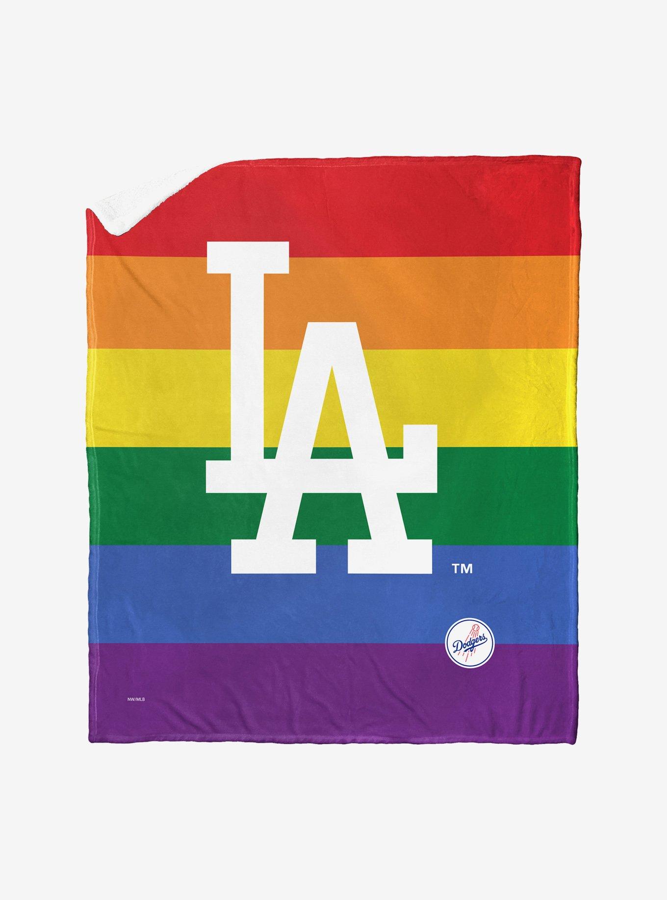 MLB Los Angeles Dodgers Pride Series Silk Touch Sherpa Throw Blanket, , hi-res