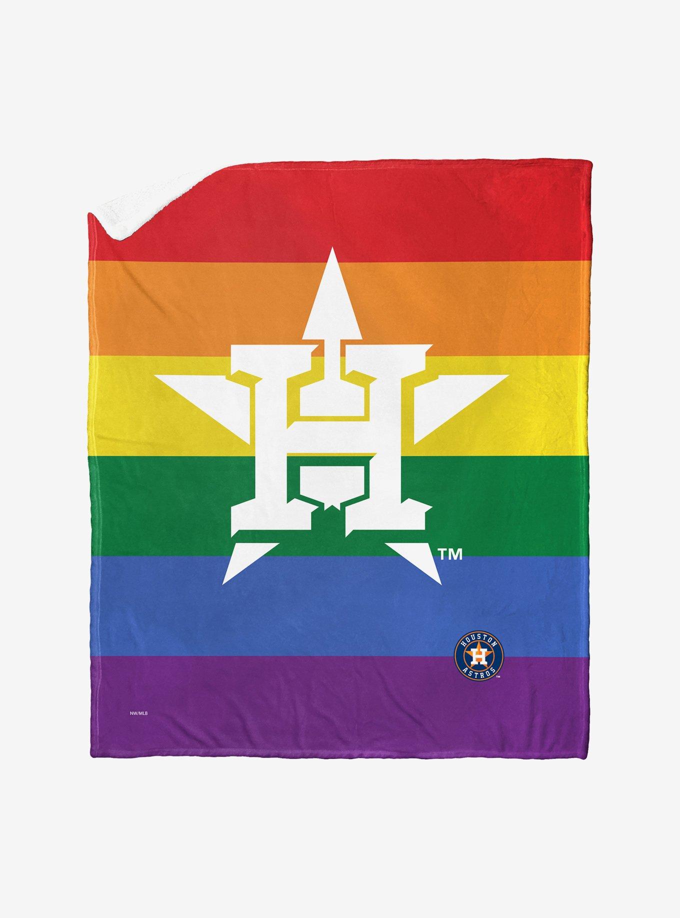 MLB Houston Astros Pride Series Silk Touch Sherpa Throw Blanket, , hi-res