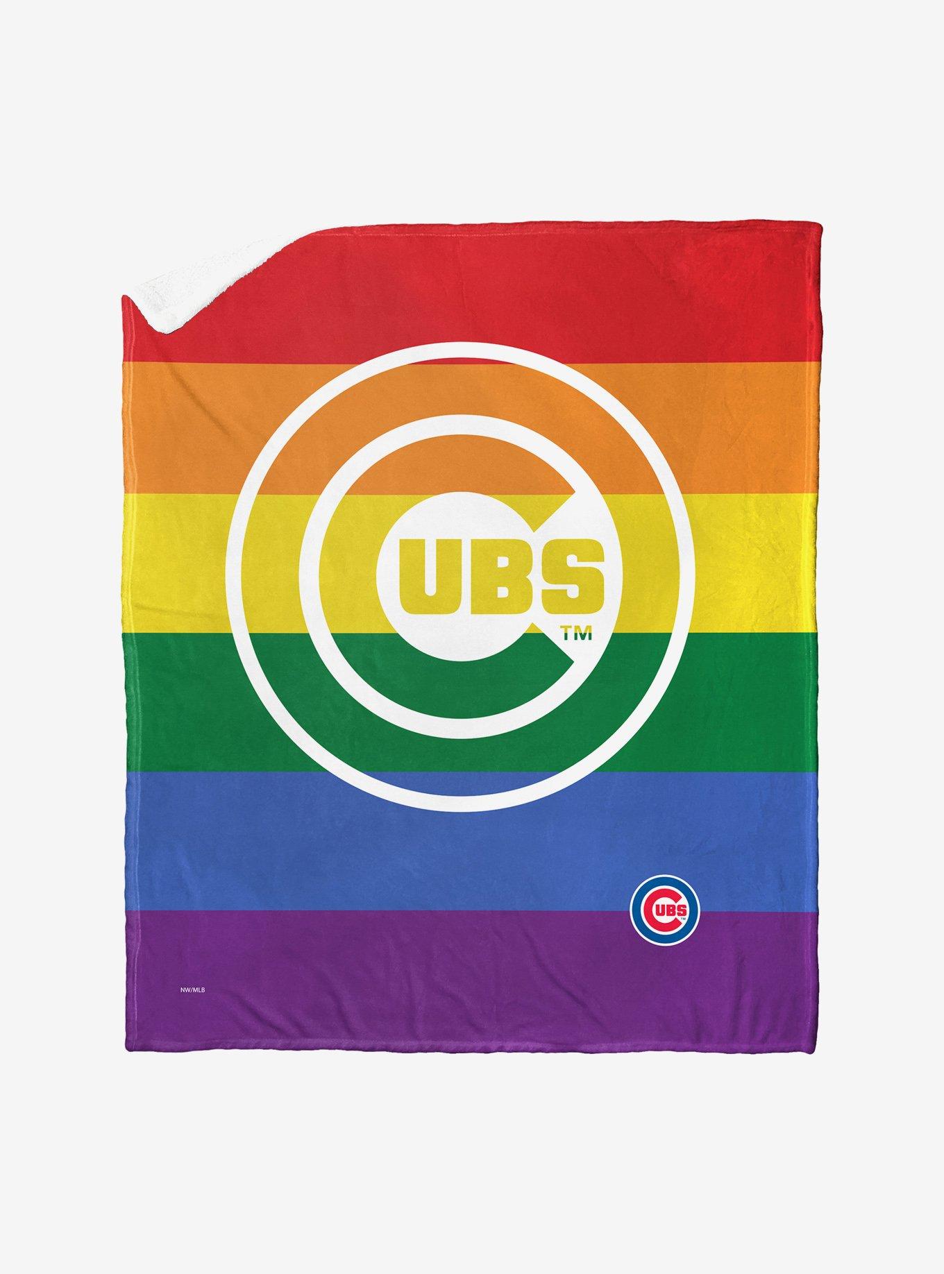 MLB Chicago Cubs Pride Series Silk Touch Sherpa Throw Blanket, , hi-res