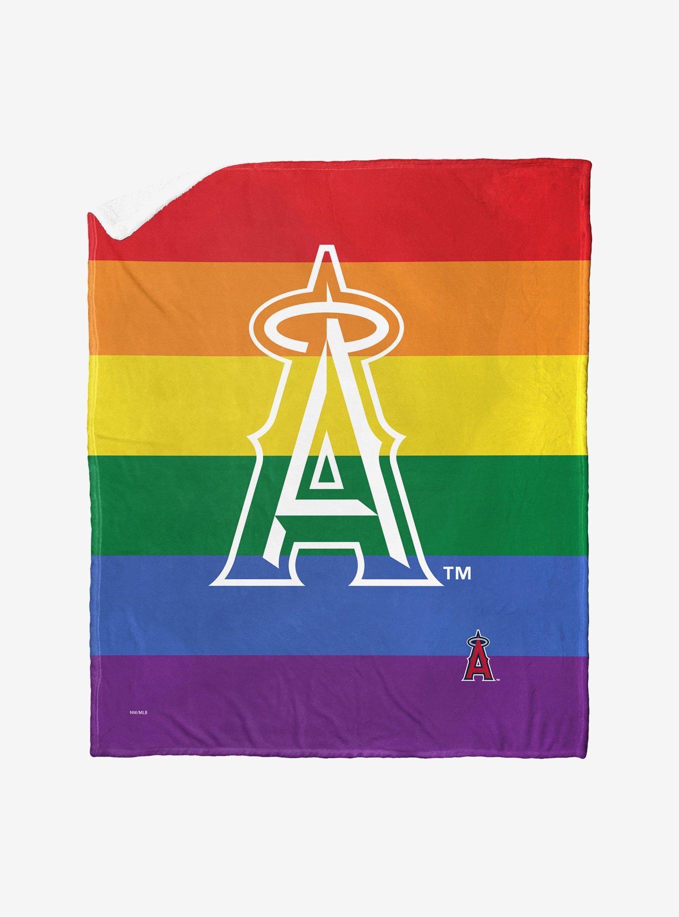 MLB Los Angeles Angels Pride Series Silk Touch Sherpa Throw Blanket, , hi-res