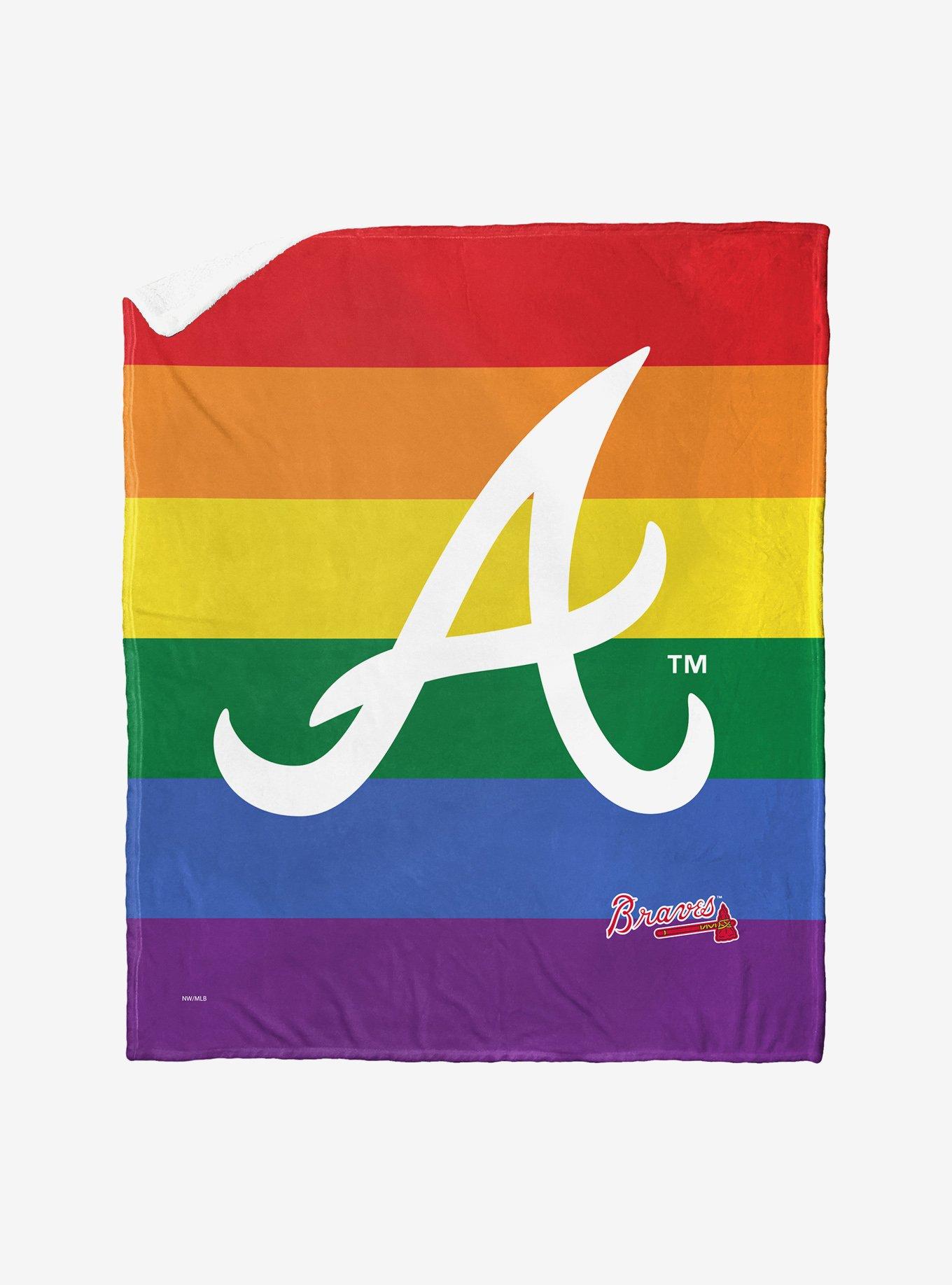 MLB Atlanta Braves Pride Series Silk Touch Sherpa Throw Blanket, , hi-res