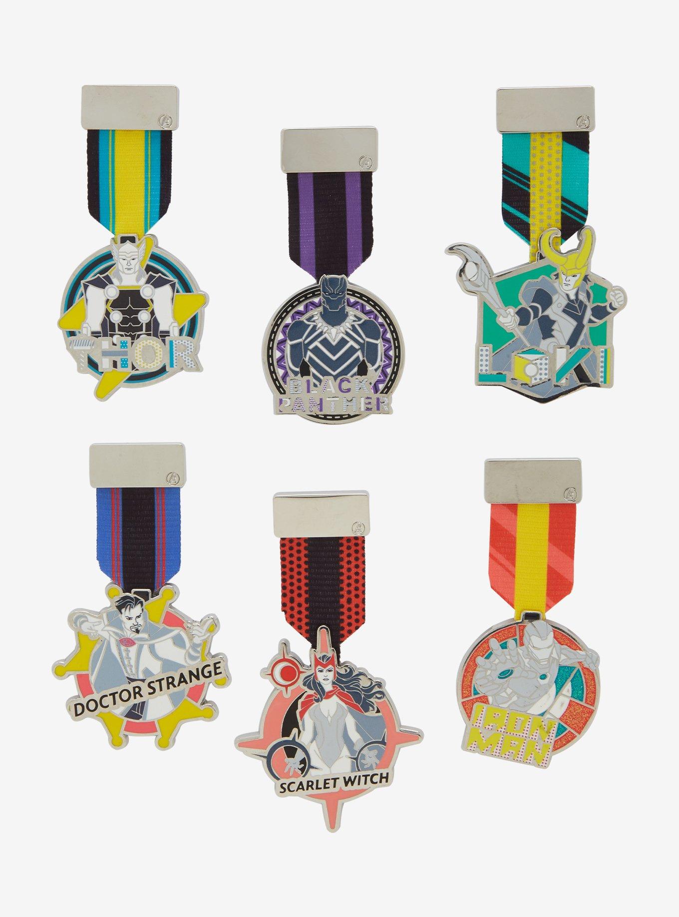 Marvel Heroes Medal Blind Box Enamel Pin — BoxLunch Exclusive, , hi-res