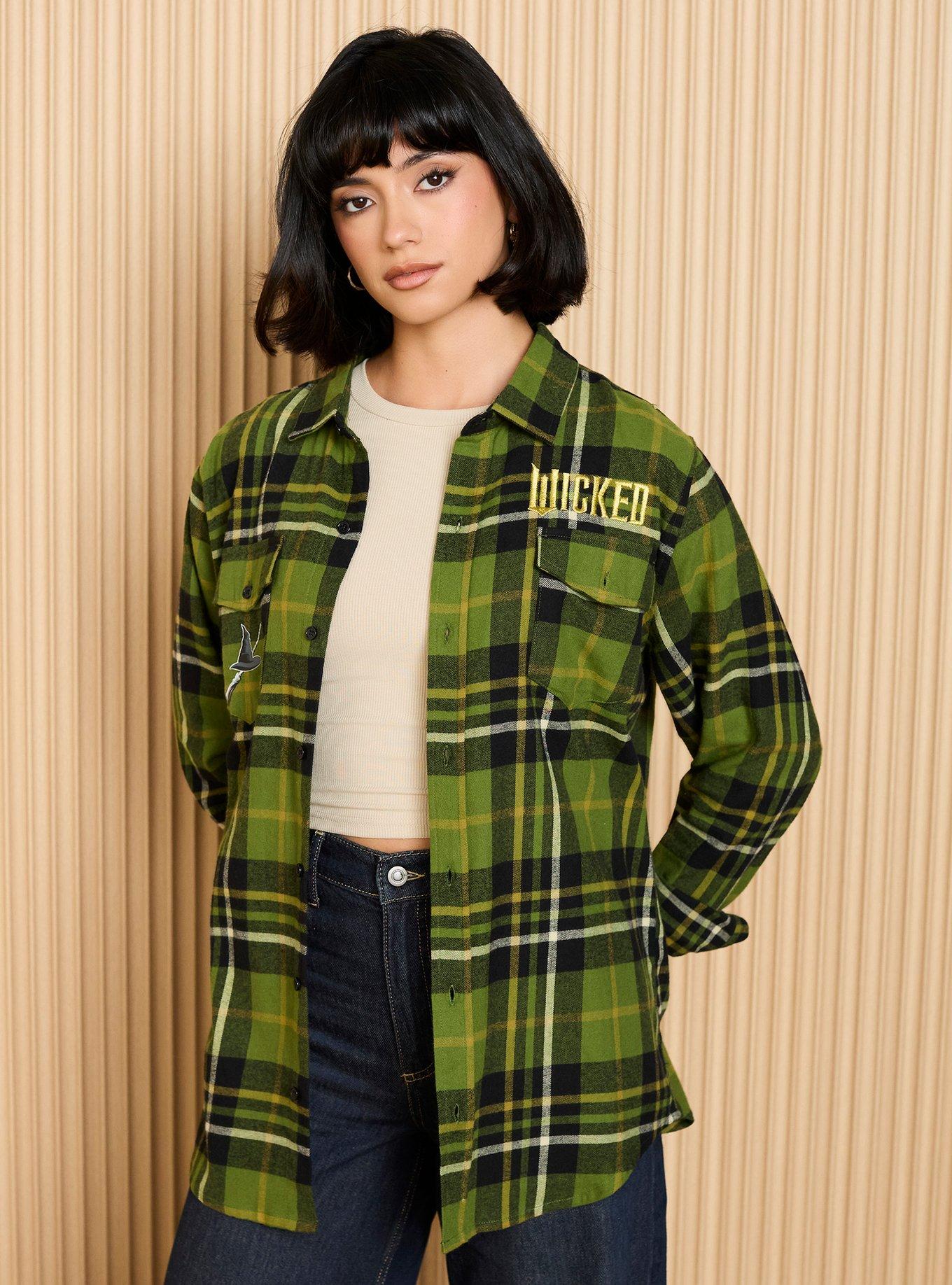 Wicked Elphaba Poster Embroidered Flannel — BoxLunch Exclusive, , hi-res