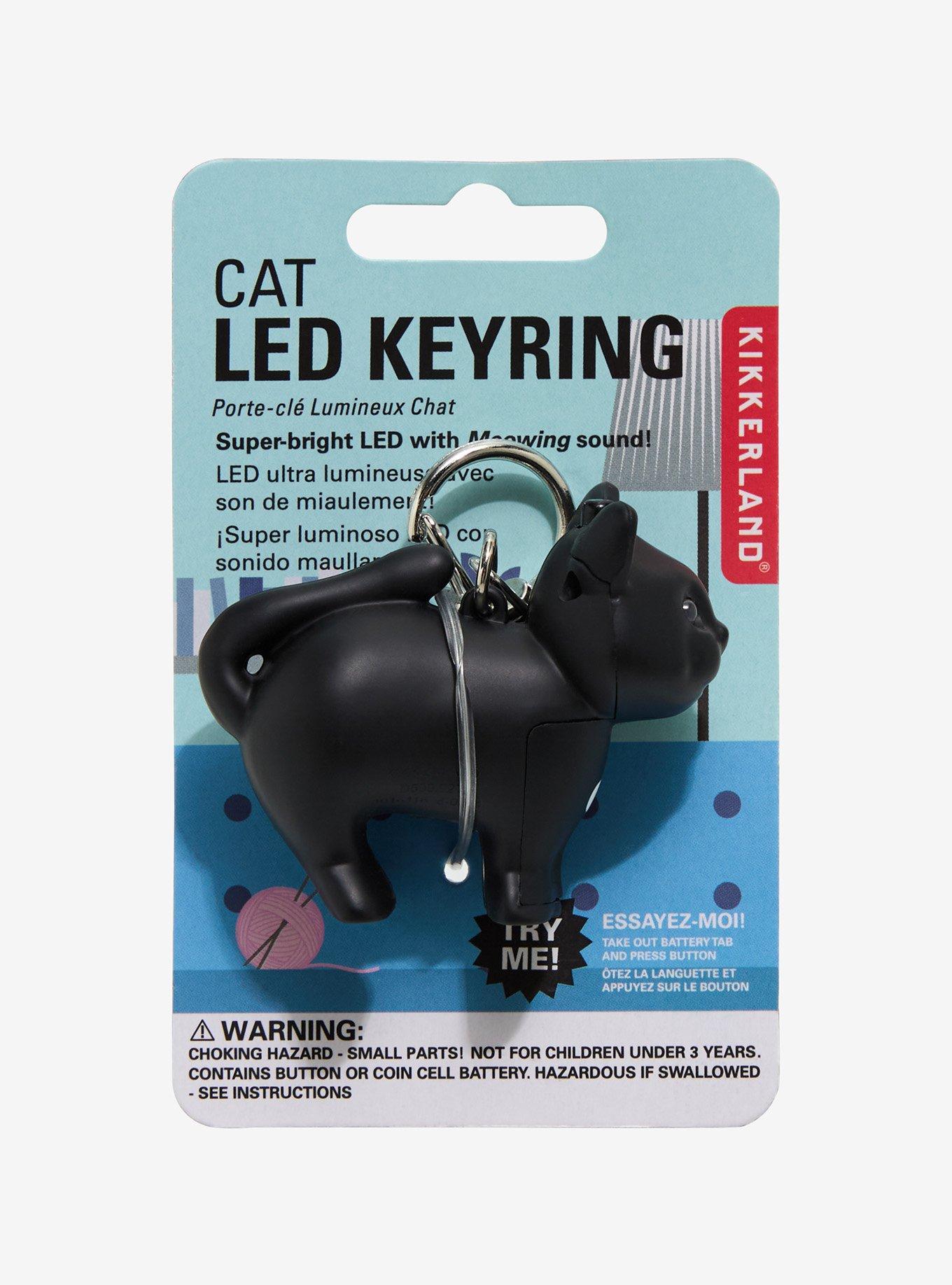 Kikkerland Cat LED & Sound Key Chain, , hi-res