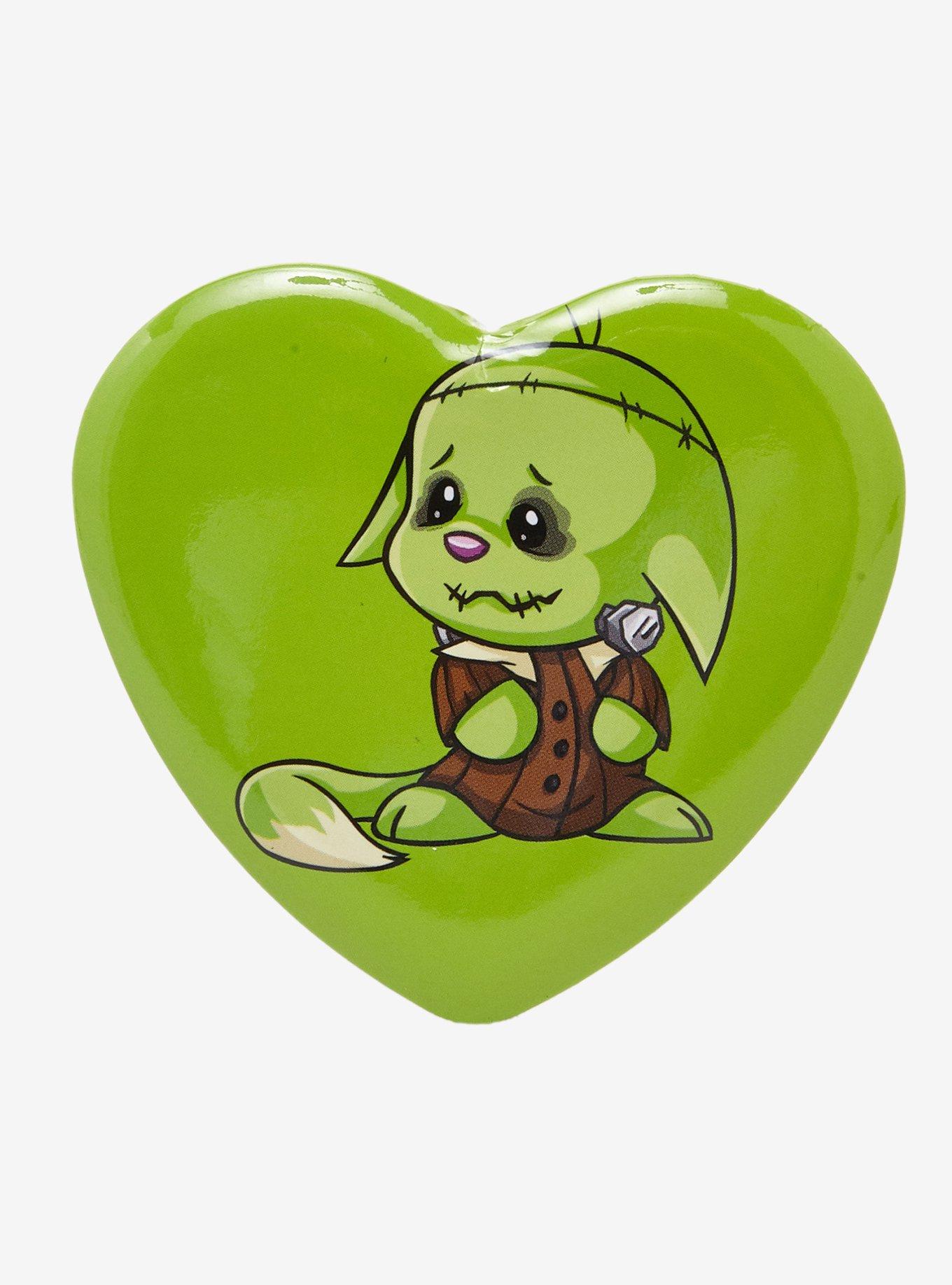 Neopets Kacheek Halloween Heart Button, , hi-res