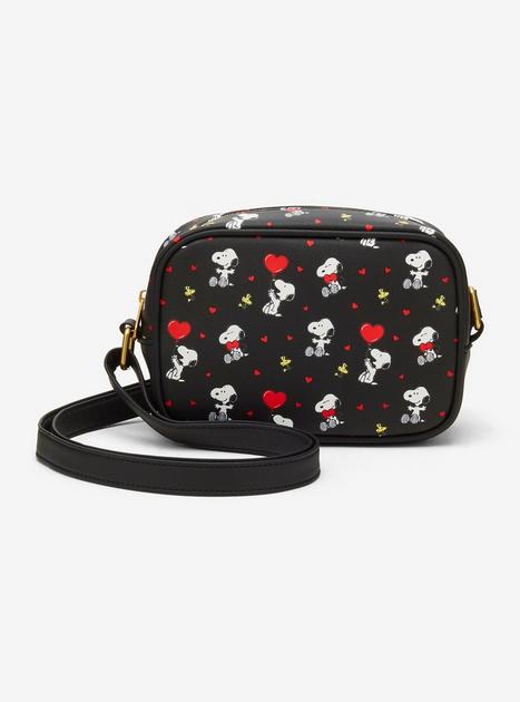 Loungefly Peanuts Snoopy & Woodstock Hearts Camera Crossbody Bag | Hot ...