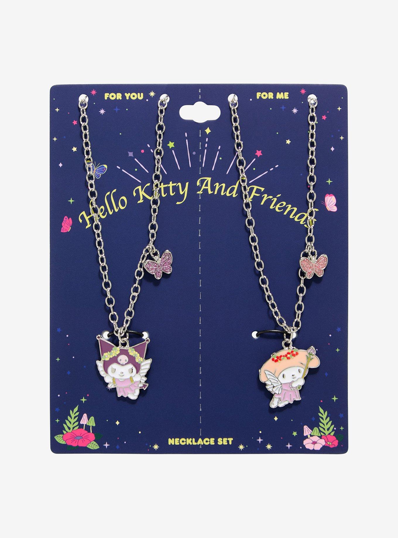 My Melody & Kuromi Forest Fairy Best Friend Necklace Set, , hi-res