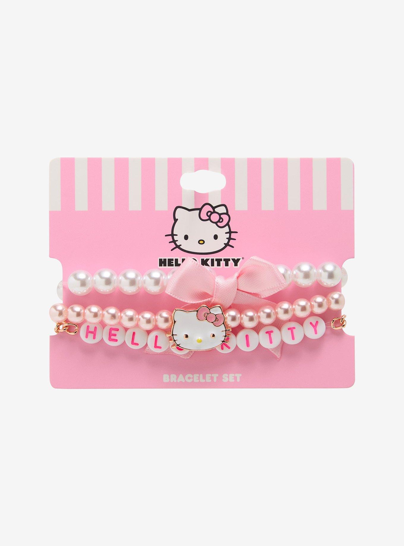 Hello Kitty Pearl Bow Bracelet Set, , hi-res