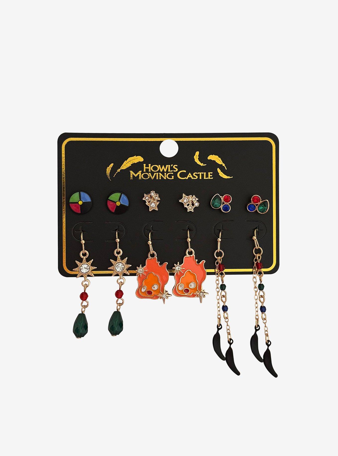 Studio Ghibli® Howl's Moving Castle Calcifer Symbols Earring Set, , hi-res