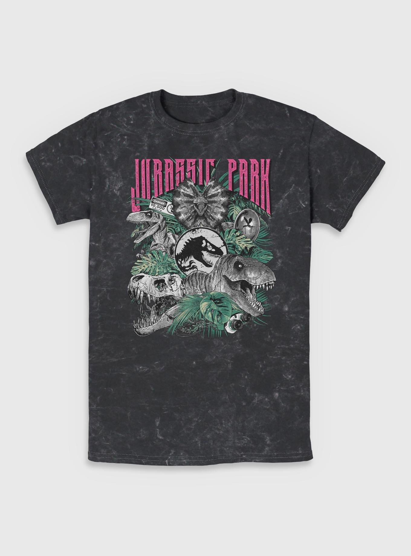 Jurassic Park Life Finds A Way Iconic Dinosaurs Mineral Wash T-shirt BoxLunch Exclusive, , hi-res