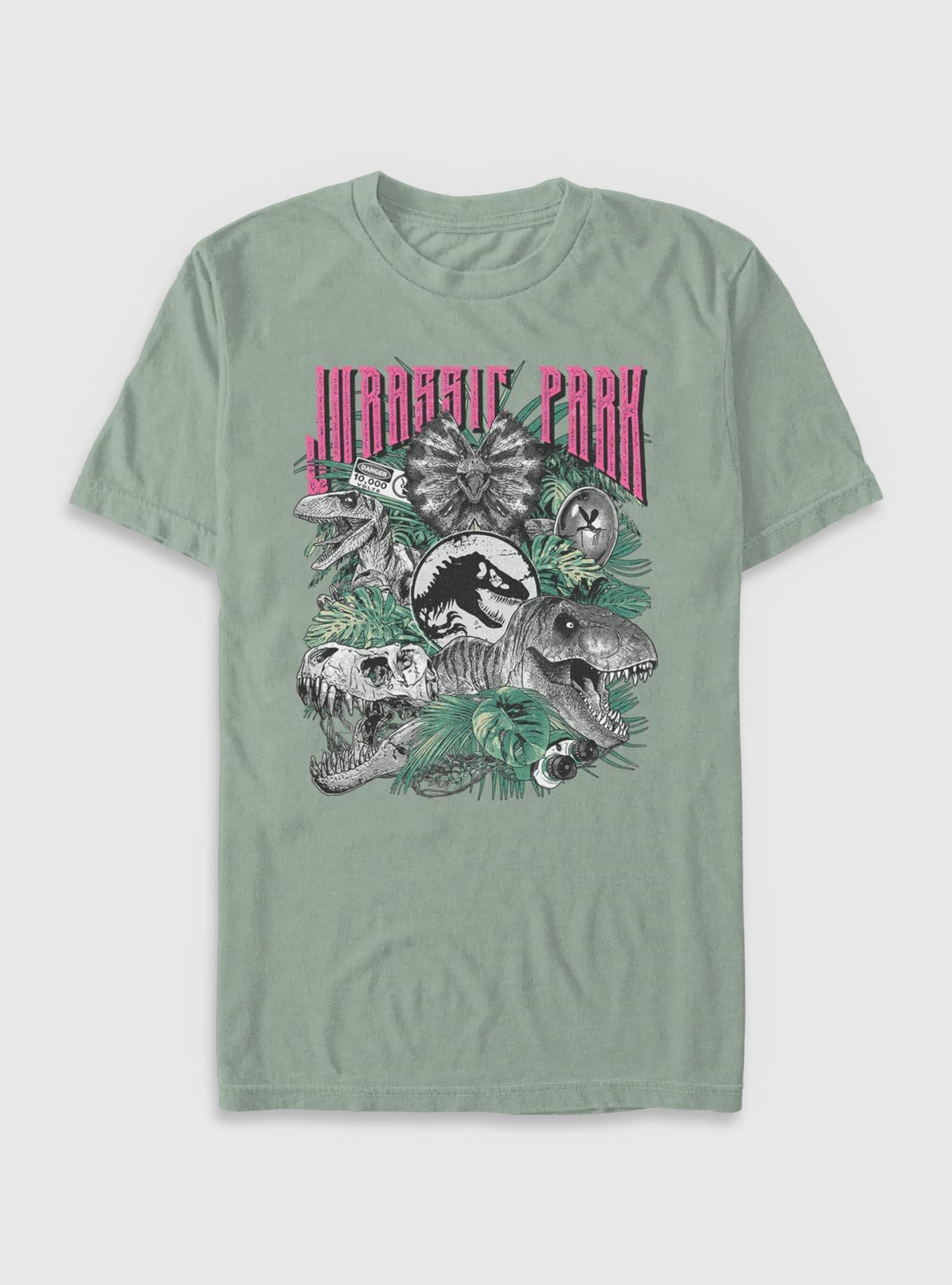 Jurassic Park Life Finds A Way Iconic Dinosaurs Garment Dye T-shirt BoxLunch Exclusive, , hi-res