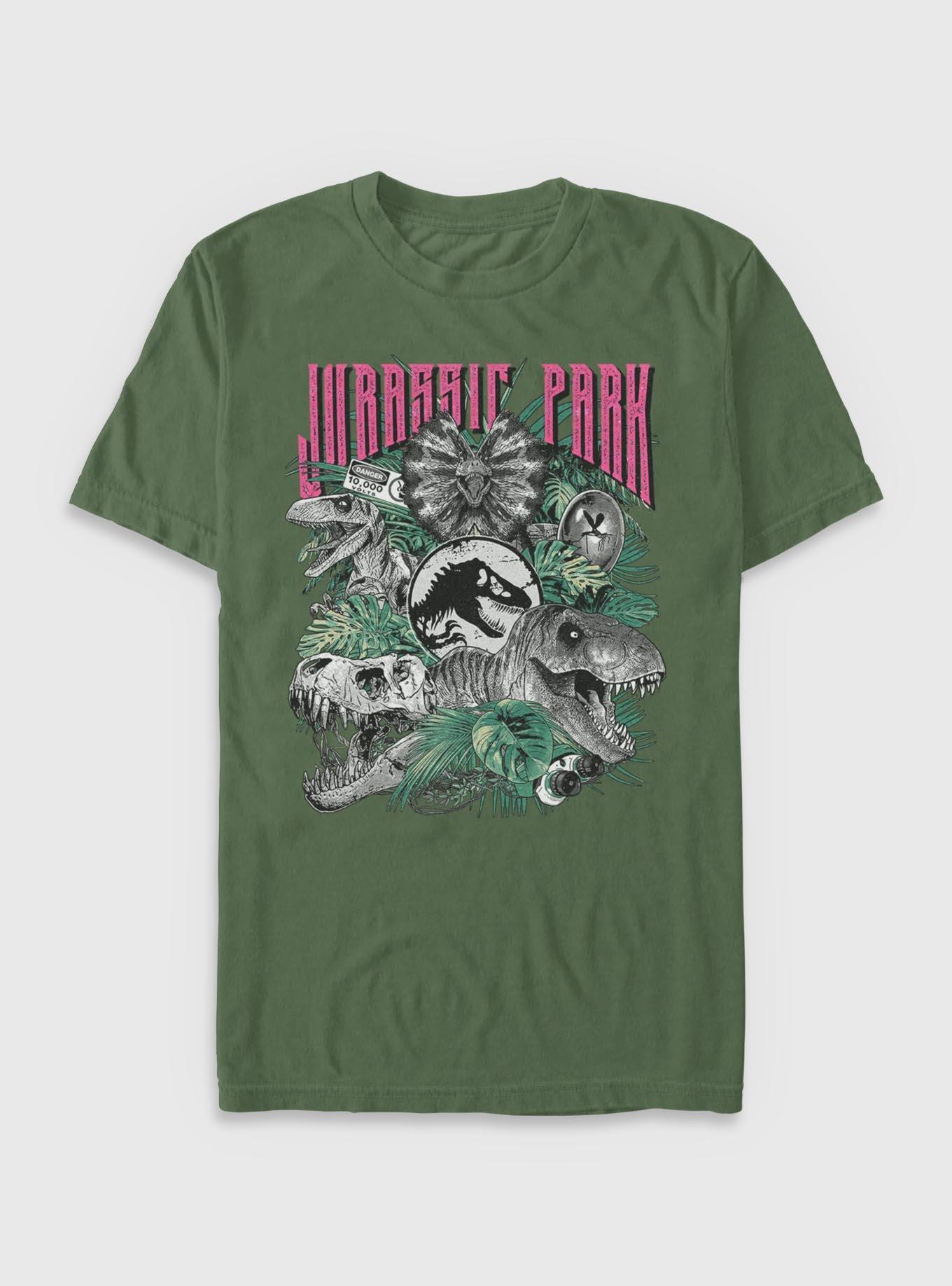 Jurassic Park Life Finds A Way Iconic Dinosaurs Garment Dye T-shirt BoxLunch Exclusive, , hi-res