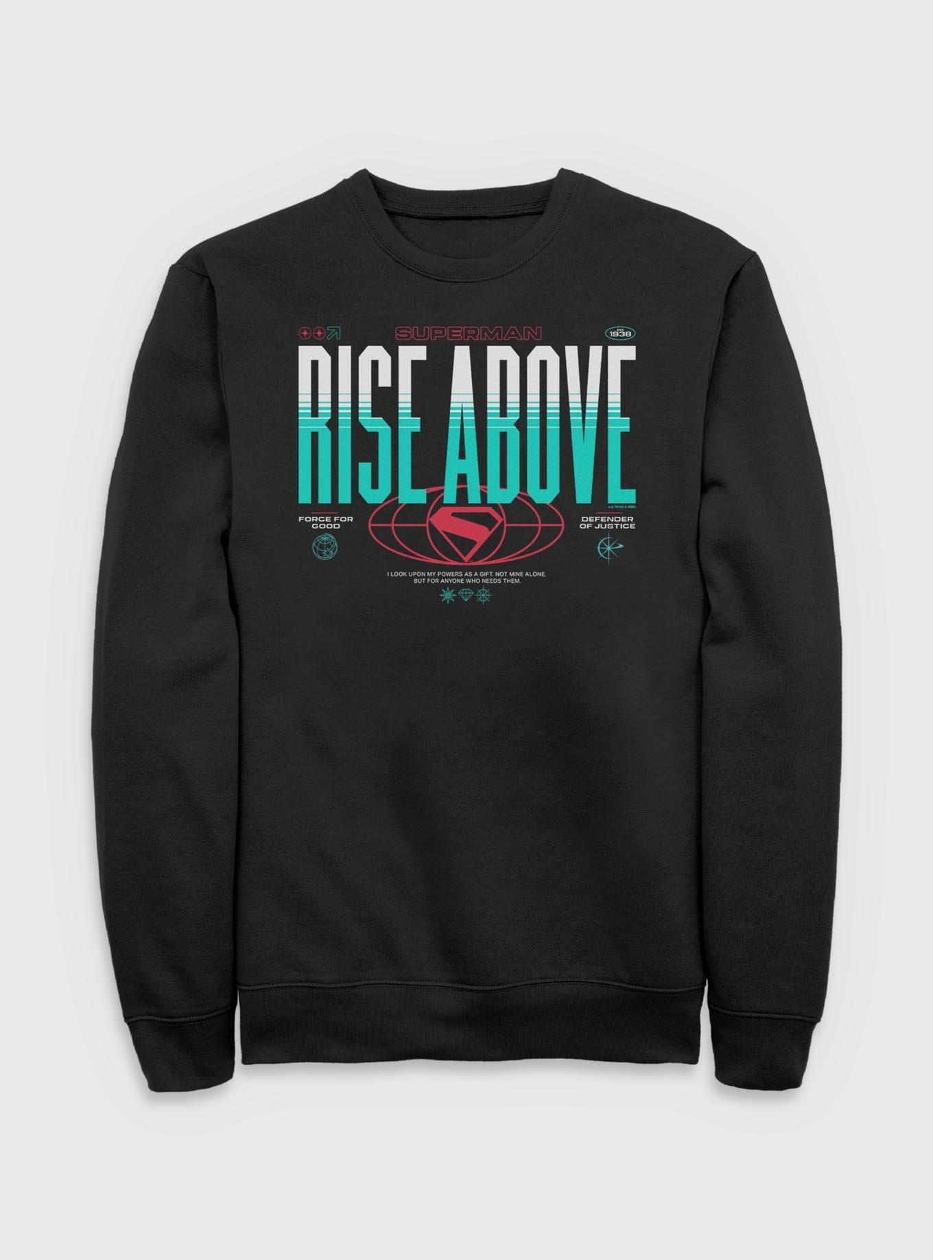 DC Comics Superman Go Higher Rise Above Sweatshirt BoxLunch Exclusive, , hi-res