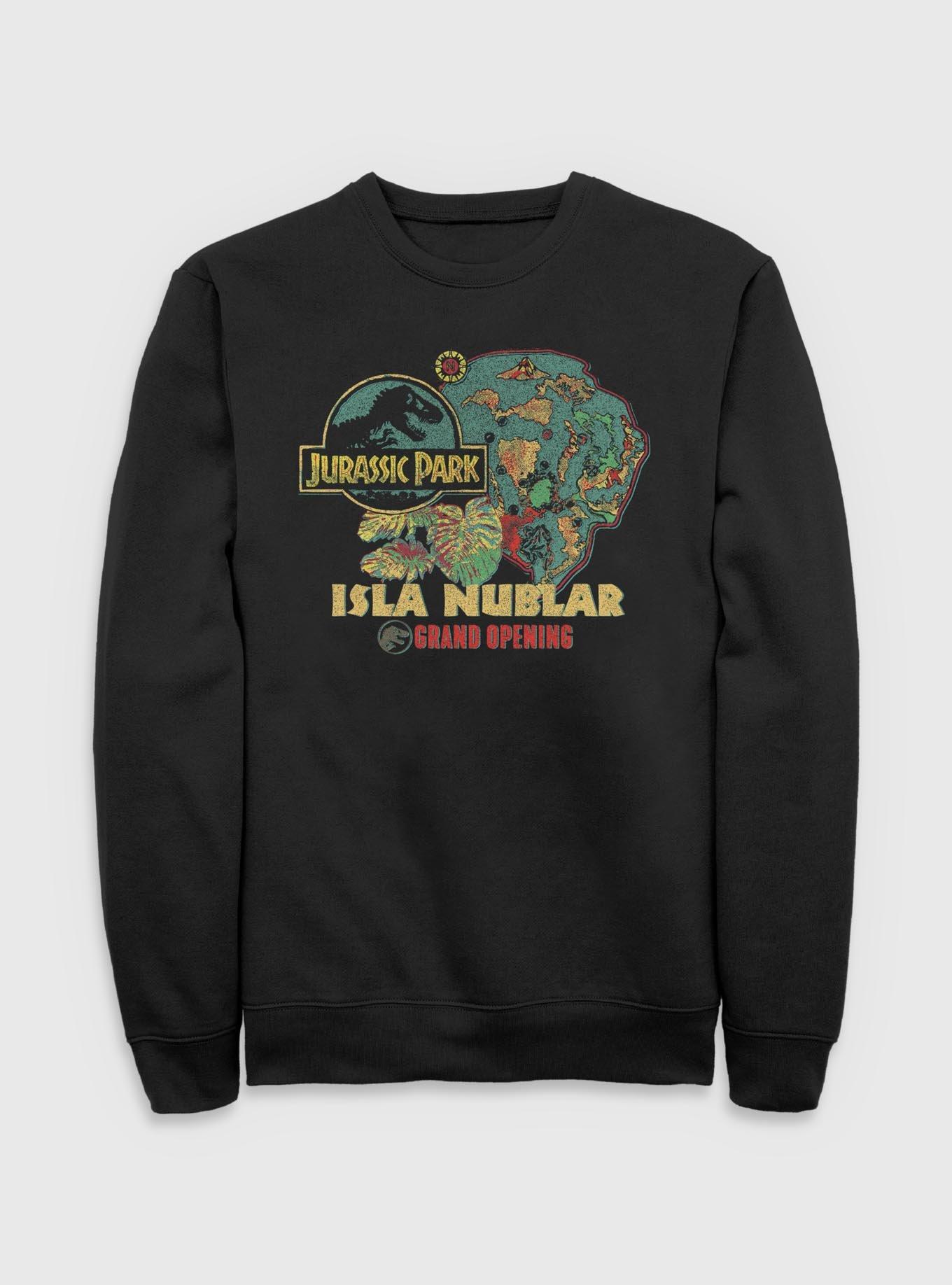 Jurassic Park Isla Nublar Grand Opening Sweatshirt BoxLunch Exclusive, BLACK, hi-res
