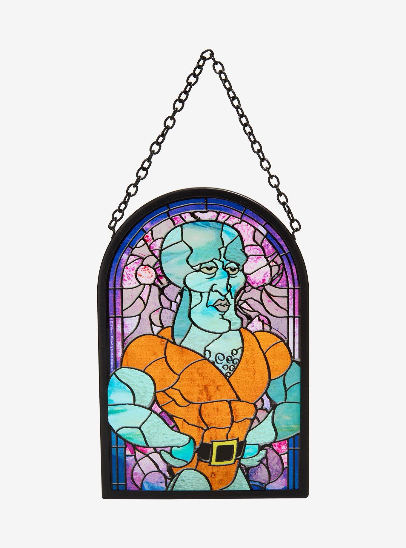 SpongeBob SquarePants Handsome Squidward Stained Glass Wall Art Hot Topic Exclusive, , hi-res