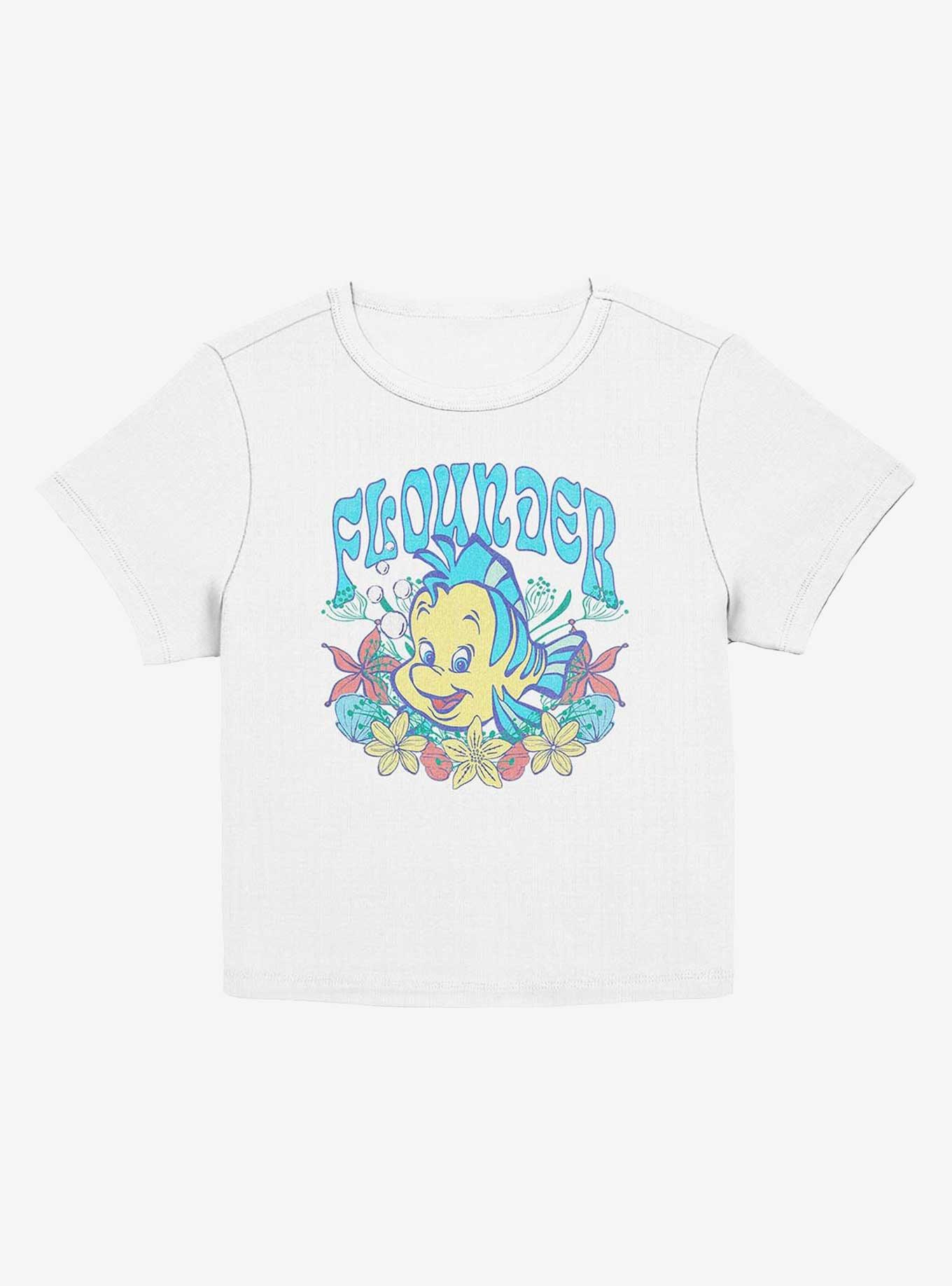 Disney The Little Mermaid Flounder Floral Wreath Girls Baby T-Shirt, , hi-res