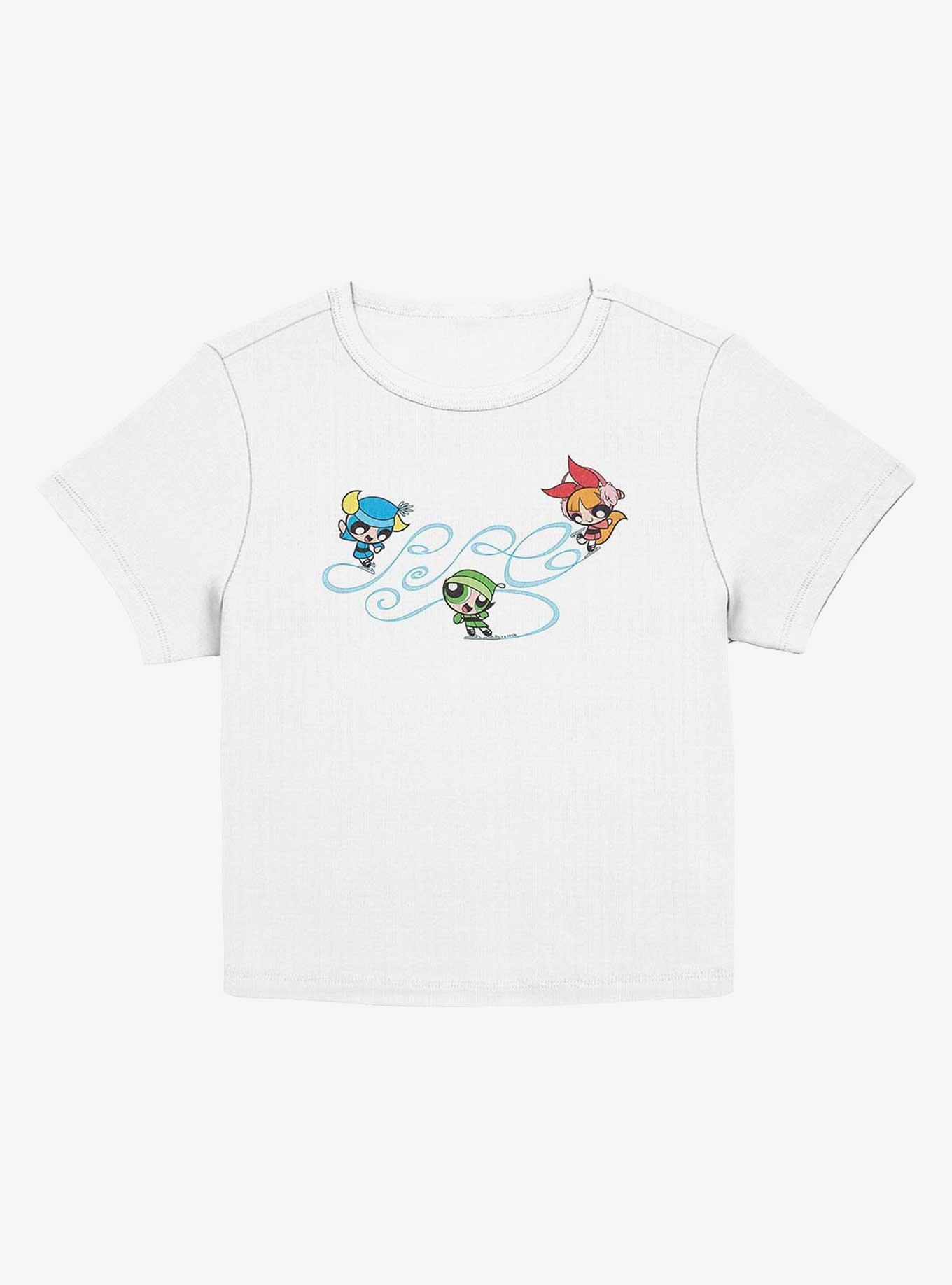 The Powerpuff Girls Playing On The Ice Girls Baby T-Shirt, EGRET, hi-res