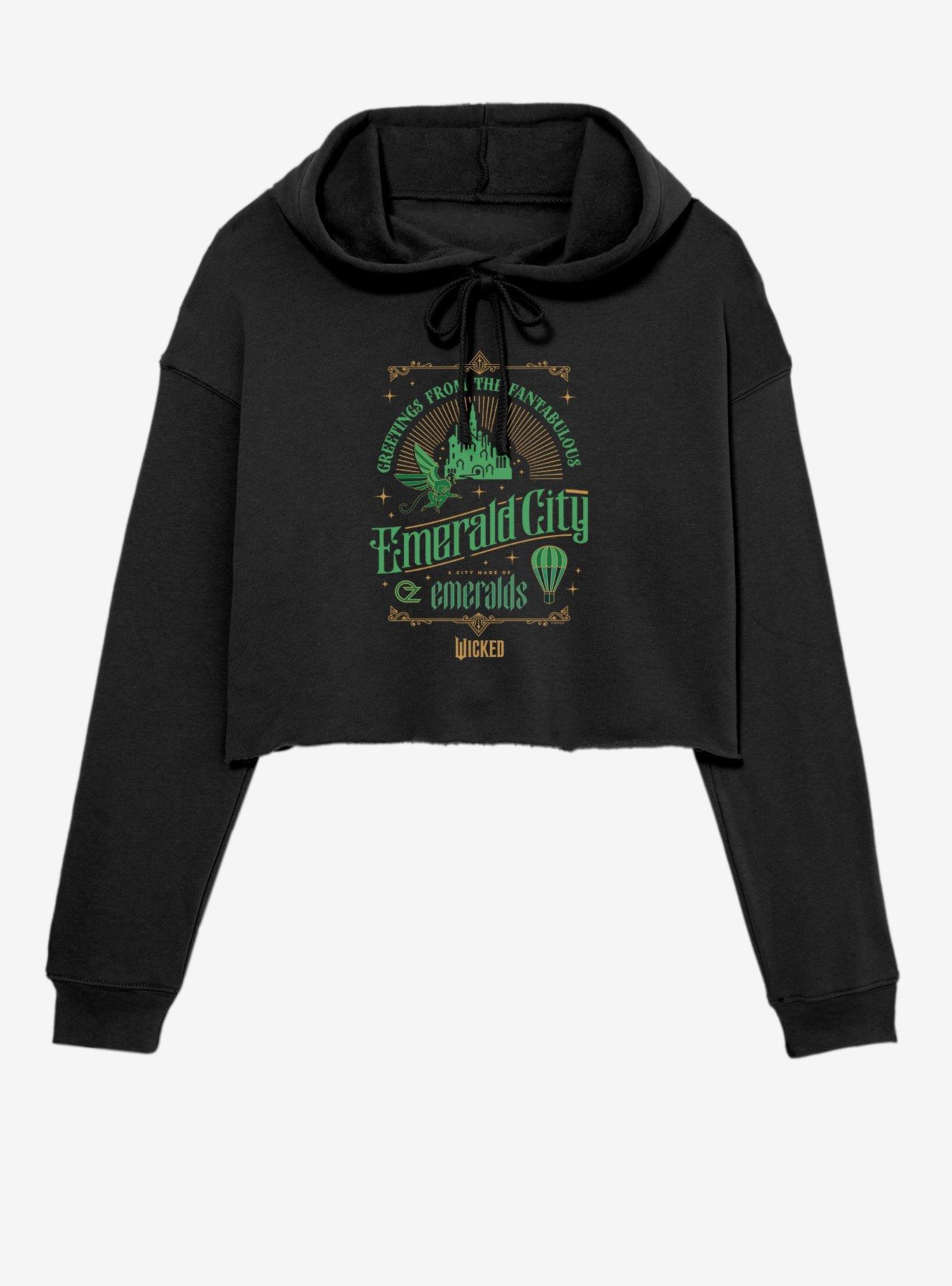 Wicked Emerald City Womens Crop Hoodie, , hi-res