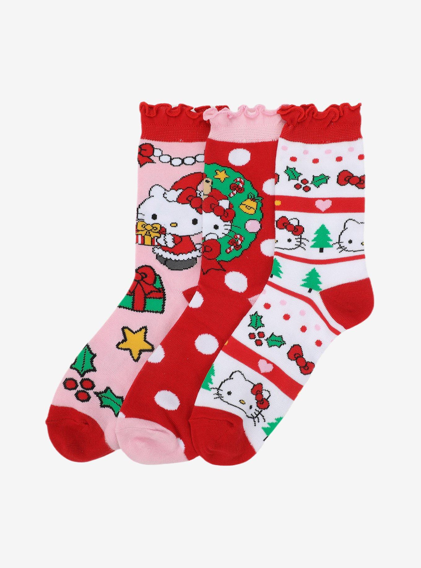 Hello Kitty Holiday Ankle Socks 3 Pair, , hi-res