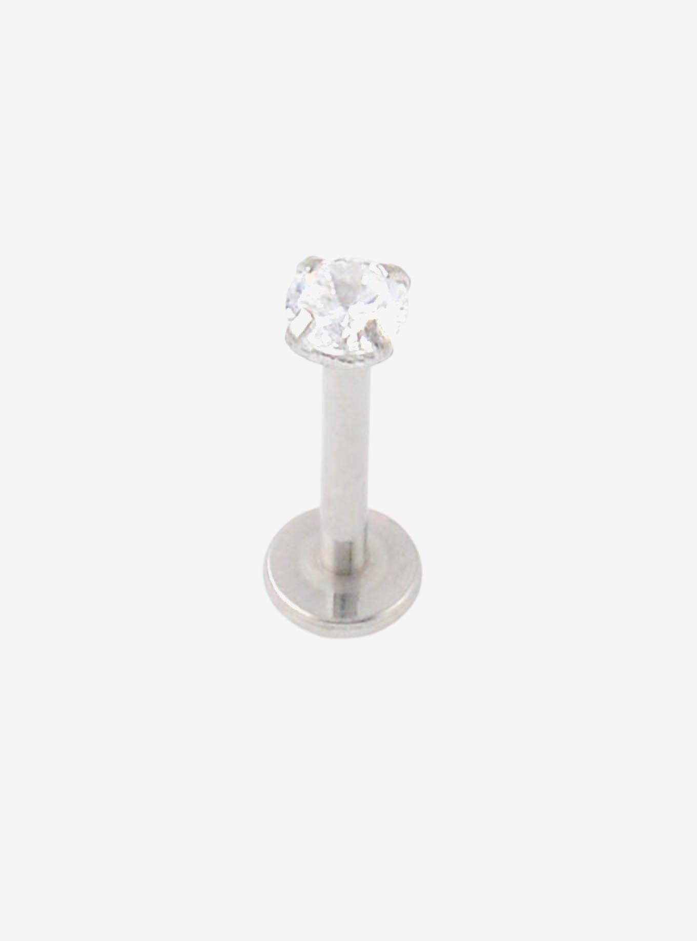 16G Steel Bling Labret Stud, , hi-res