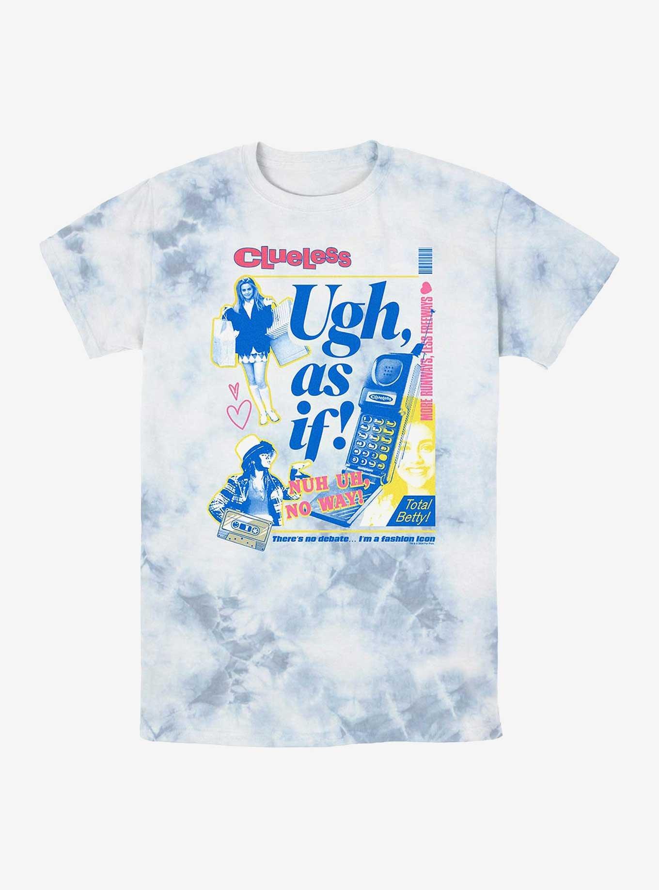 Clueless Ugh, As If! Tye-Dye T-Shirt, WHITEBLUE, hi-res
