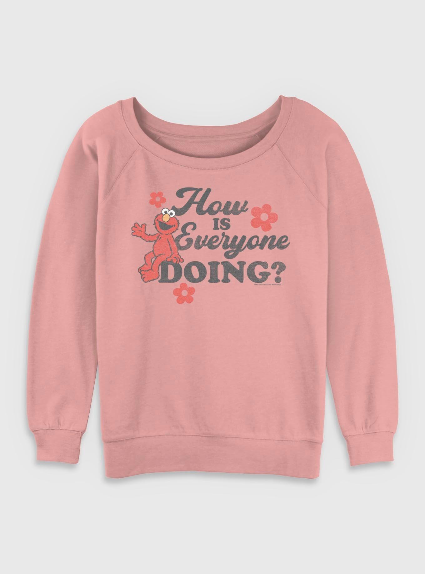 Sesame Street How Is Everyone Doing Elmo Womens Slouchy Sweatshirt, , hi-res