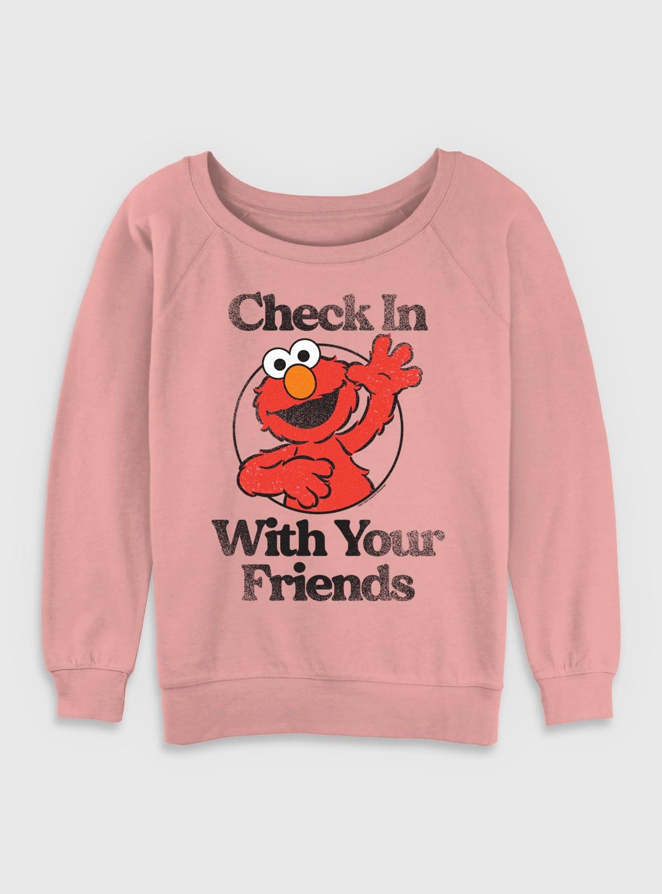 Sesame Street Elmo Check In With Your Friends Womens Slouchy Sweatshirt, , hi-res
