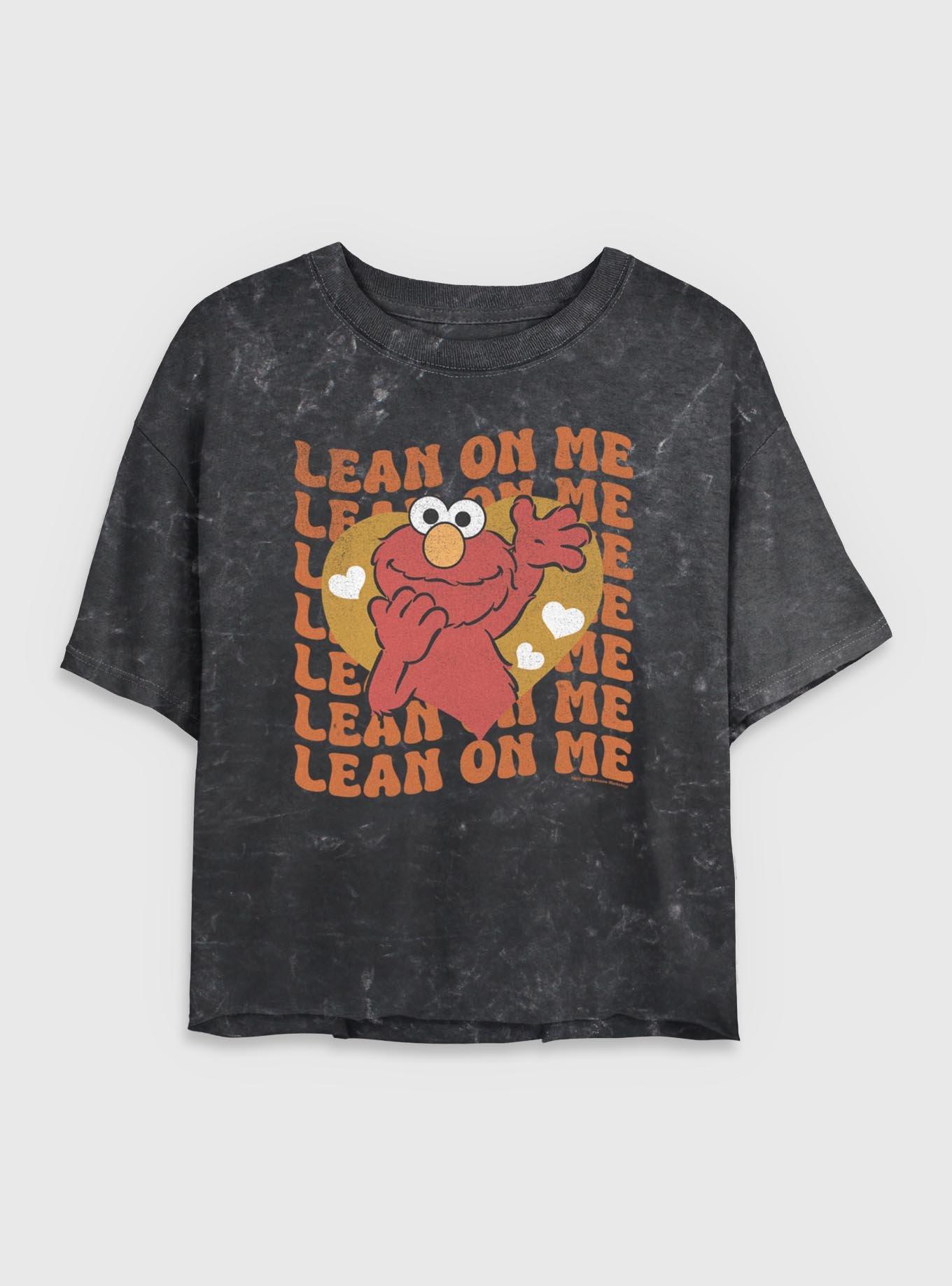 Sesame Street Lean On Me Elmo Womens Mineral Wash Crop T-Shirt, , hi-res