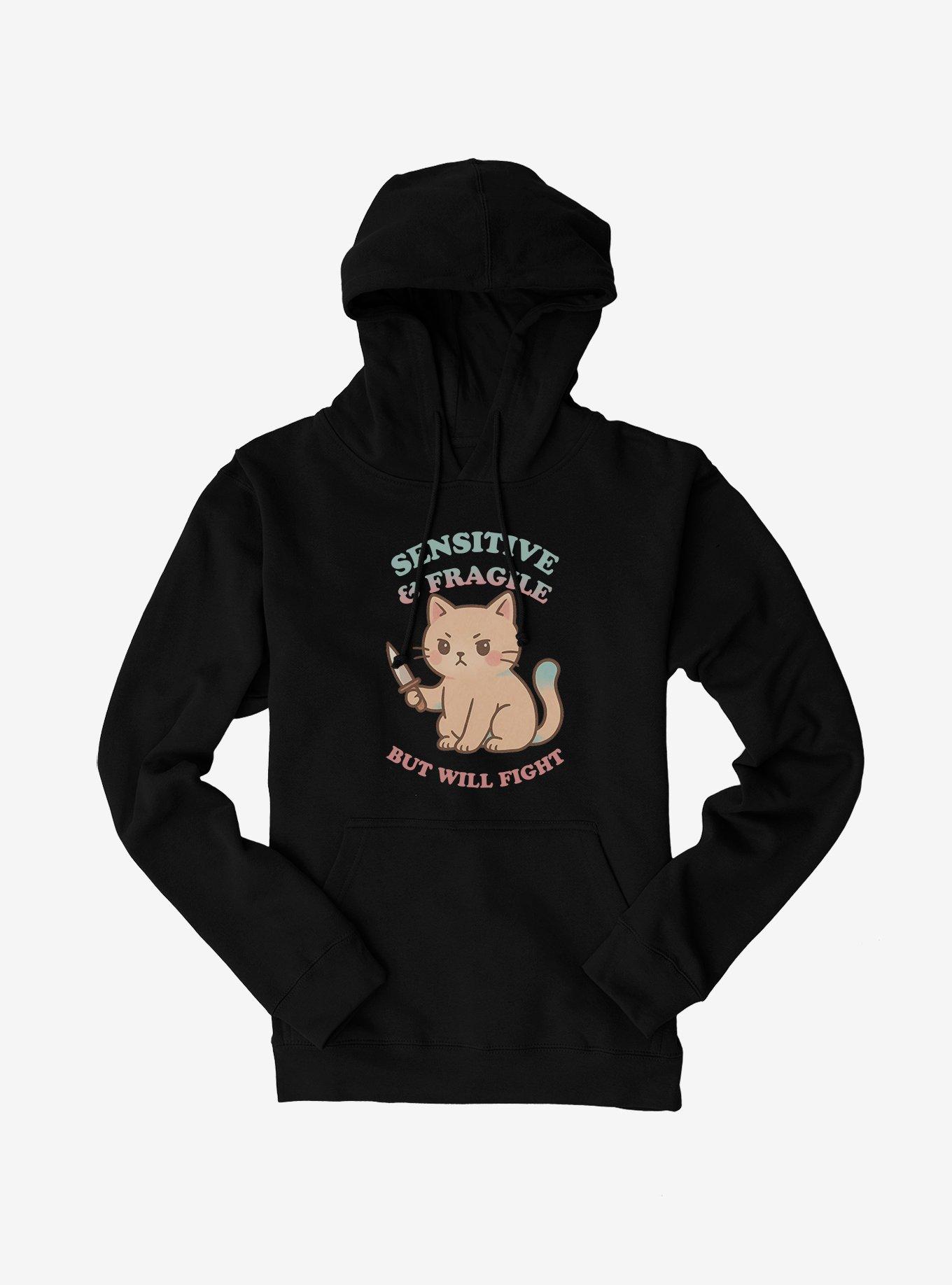 Hot Topic Sensitive And Fragile But Will Fight Hoodie, , hi-res
