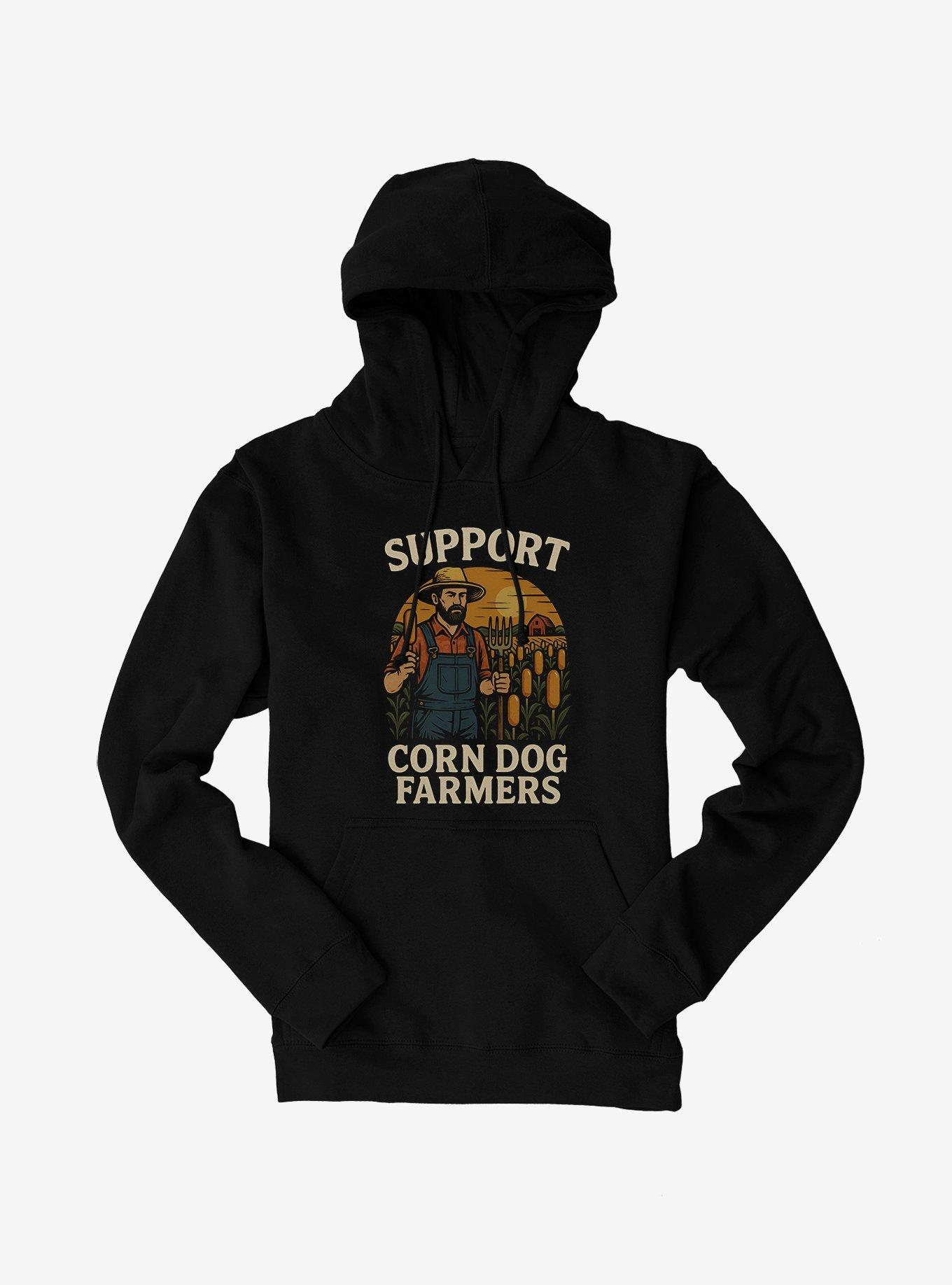 Support Corn Dog Farmers Hoodie, BLACK, hi-res