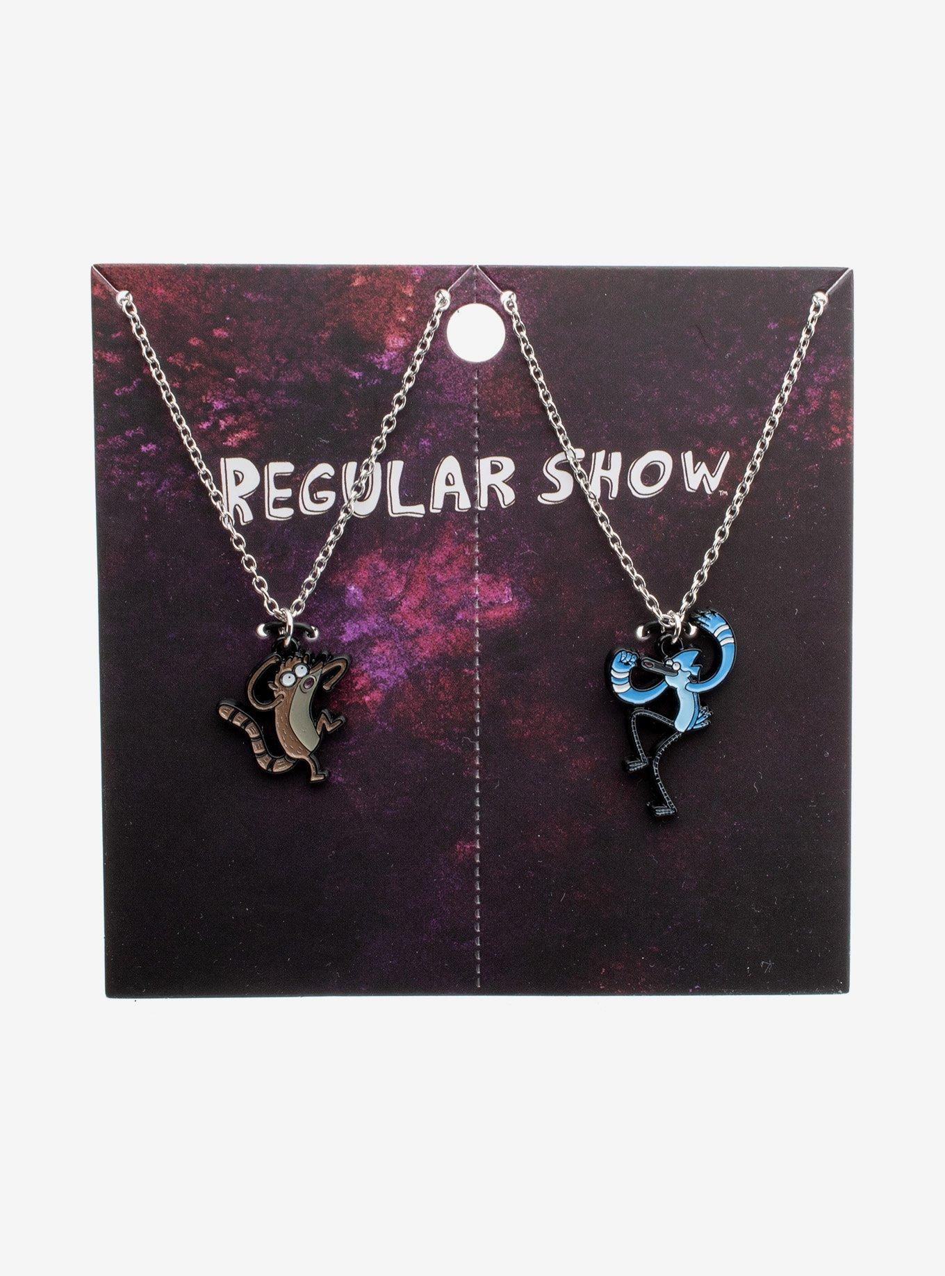 Regular Show Mordecai & Rigby Best Friend Necklace Set, , hi-res