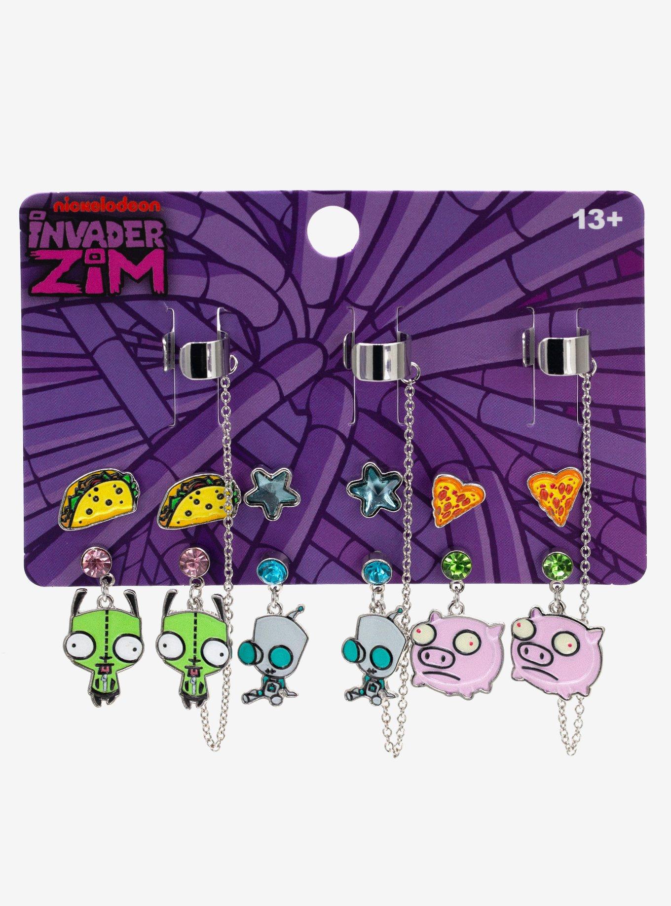 Invader Zim GIR & Snacks Cuff Earring Set, , hi-res